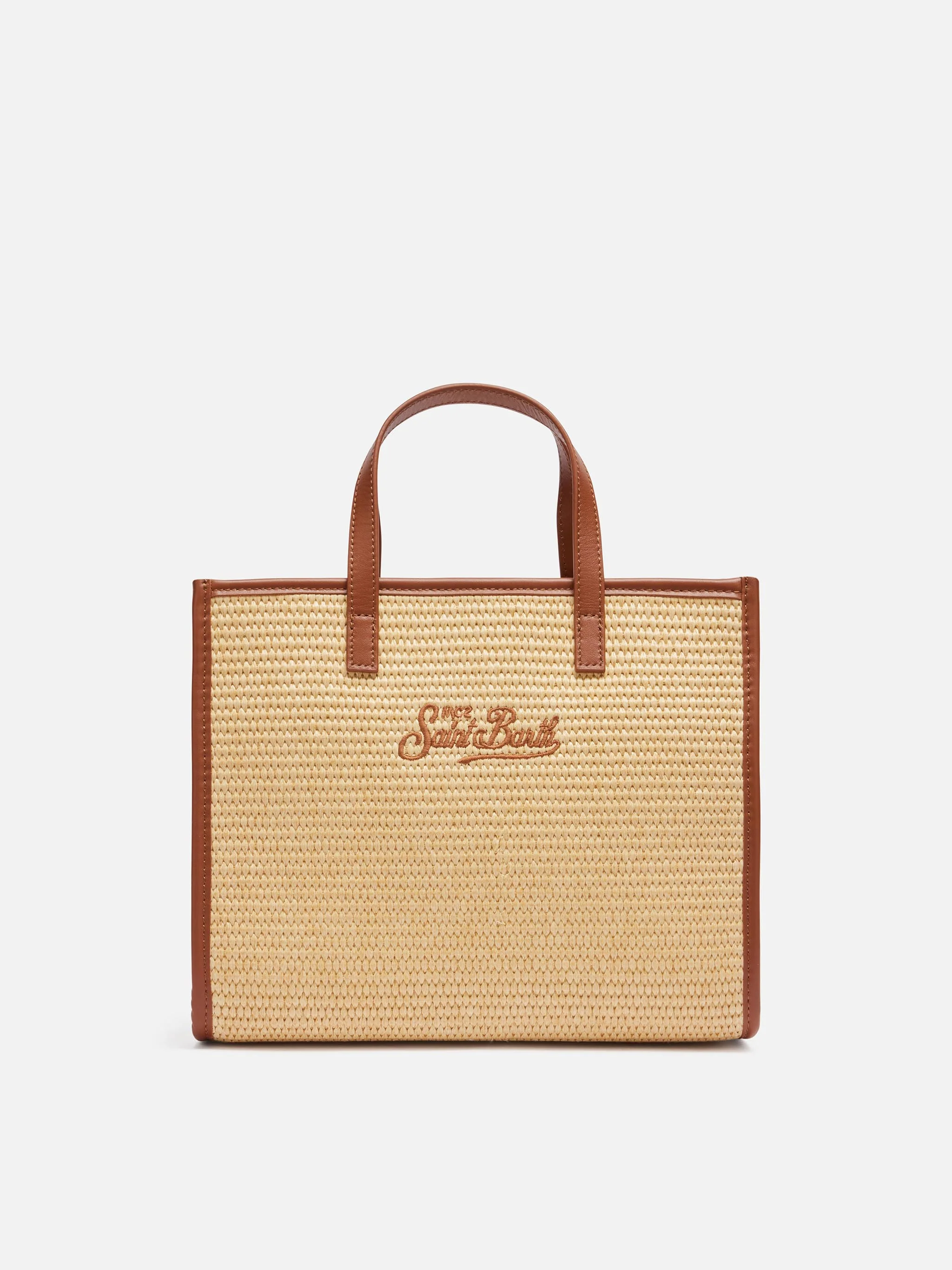 Vivian Mid Straw beige straw effect handbag - Image 5
