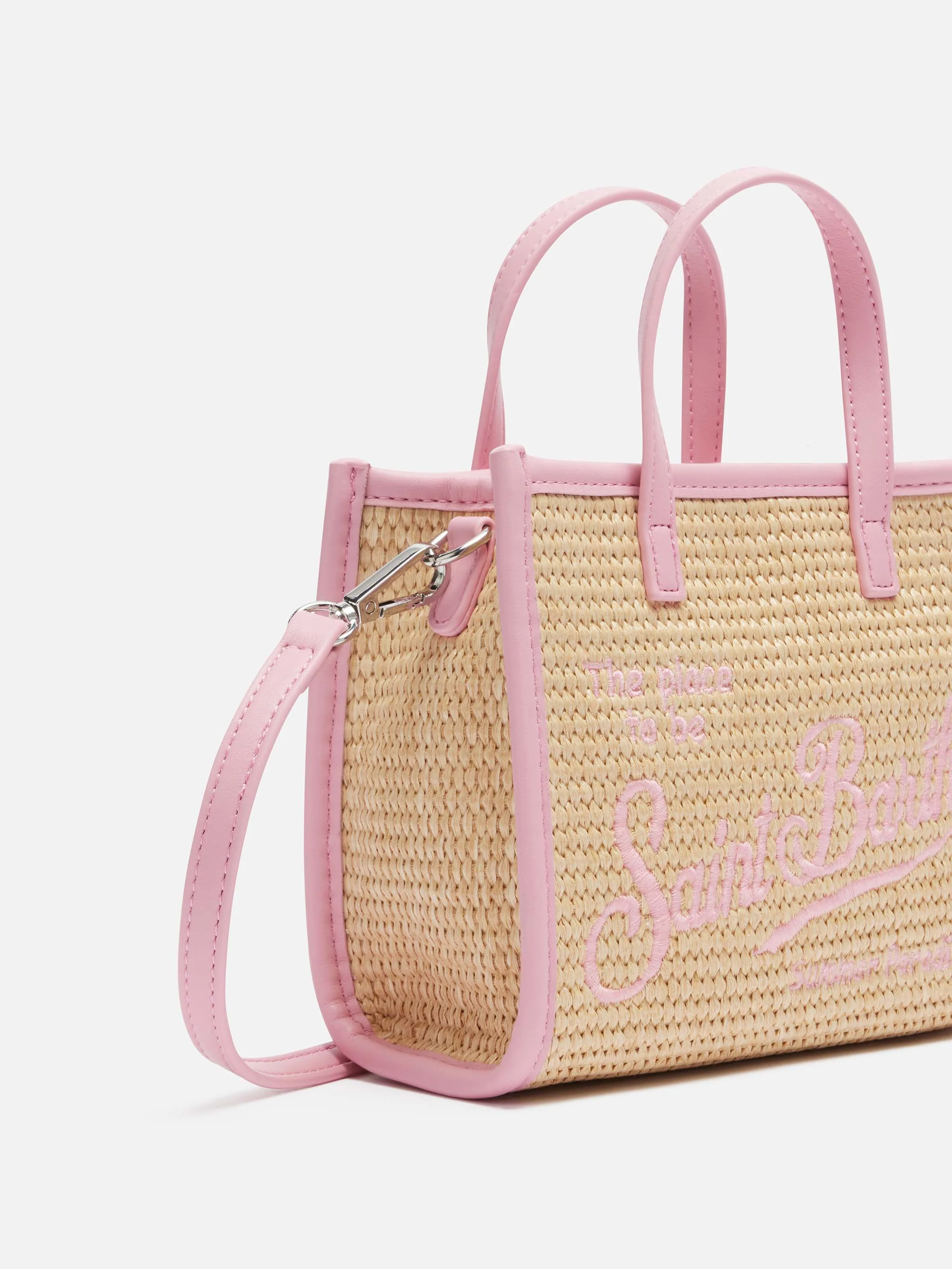 Vivian Mini Straw beige straw effect handbag - Image 2