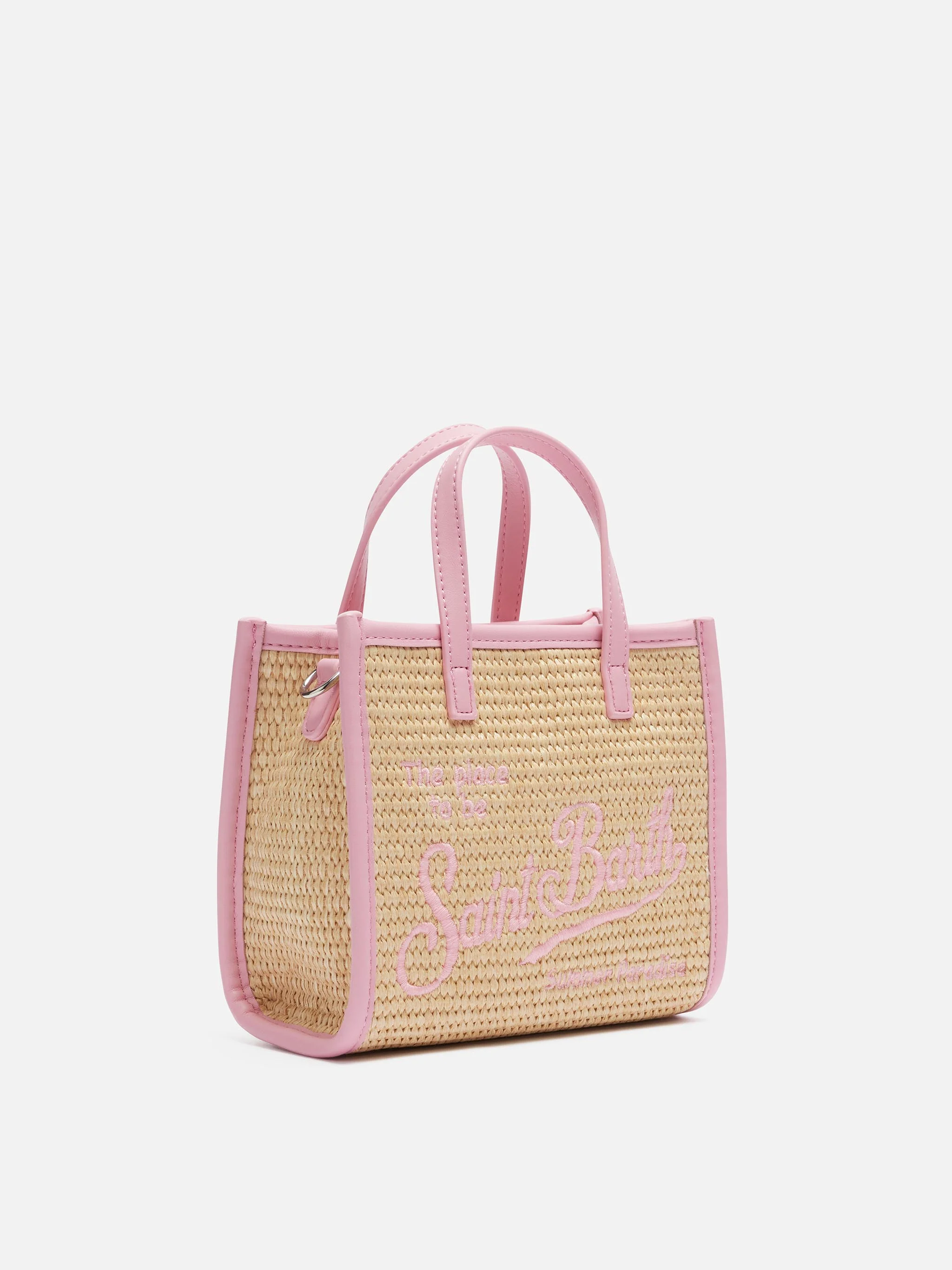 Vivian Mini Straw beige straw effect handbag - Image 3
