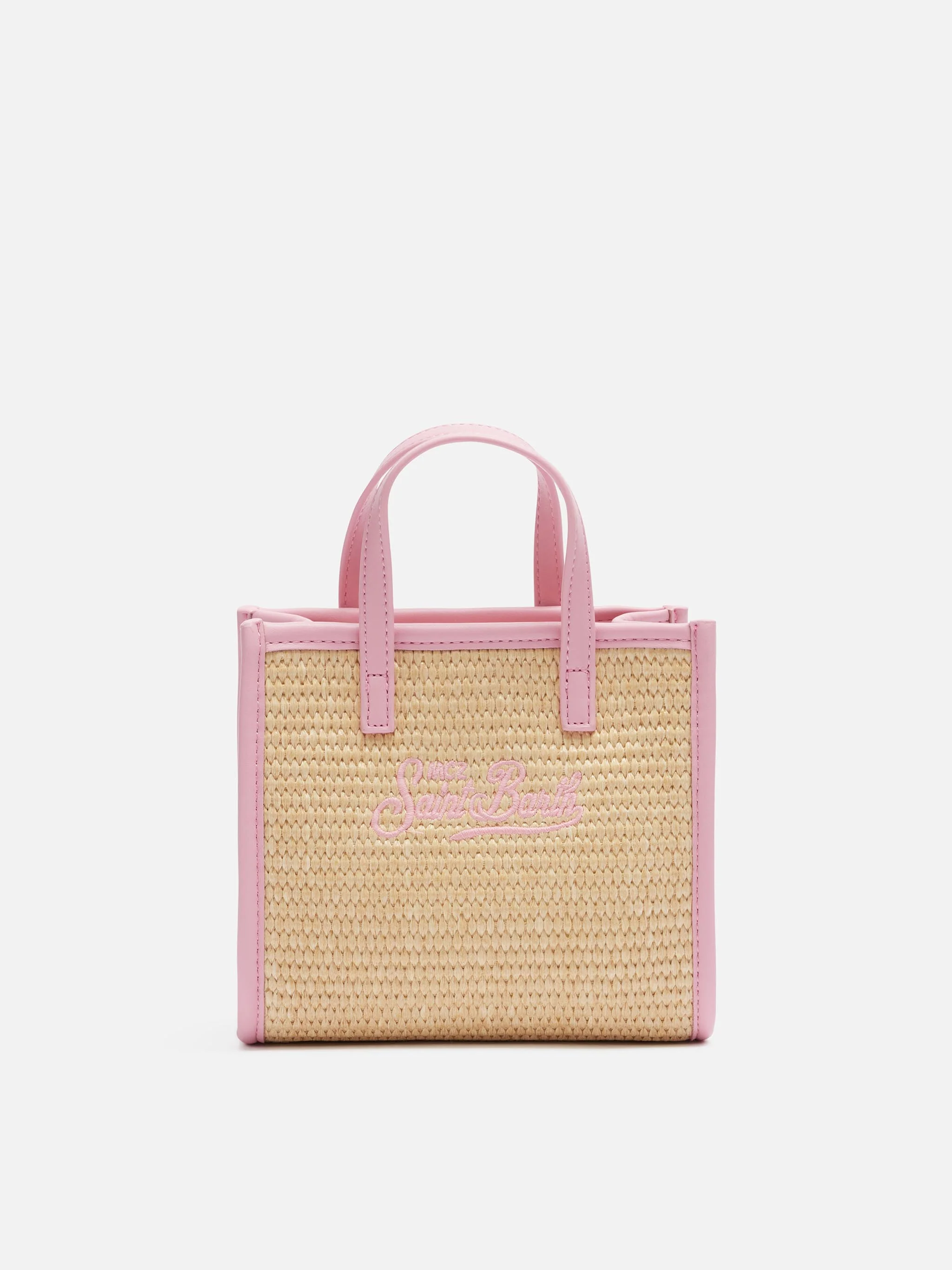 Vivian Mini Straw beige straw effect handbag - Image 4