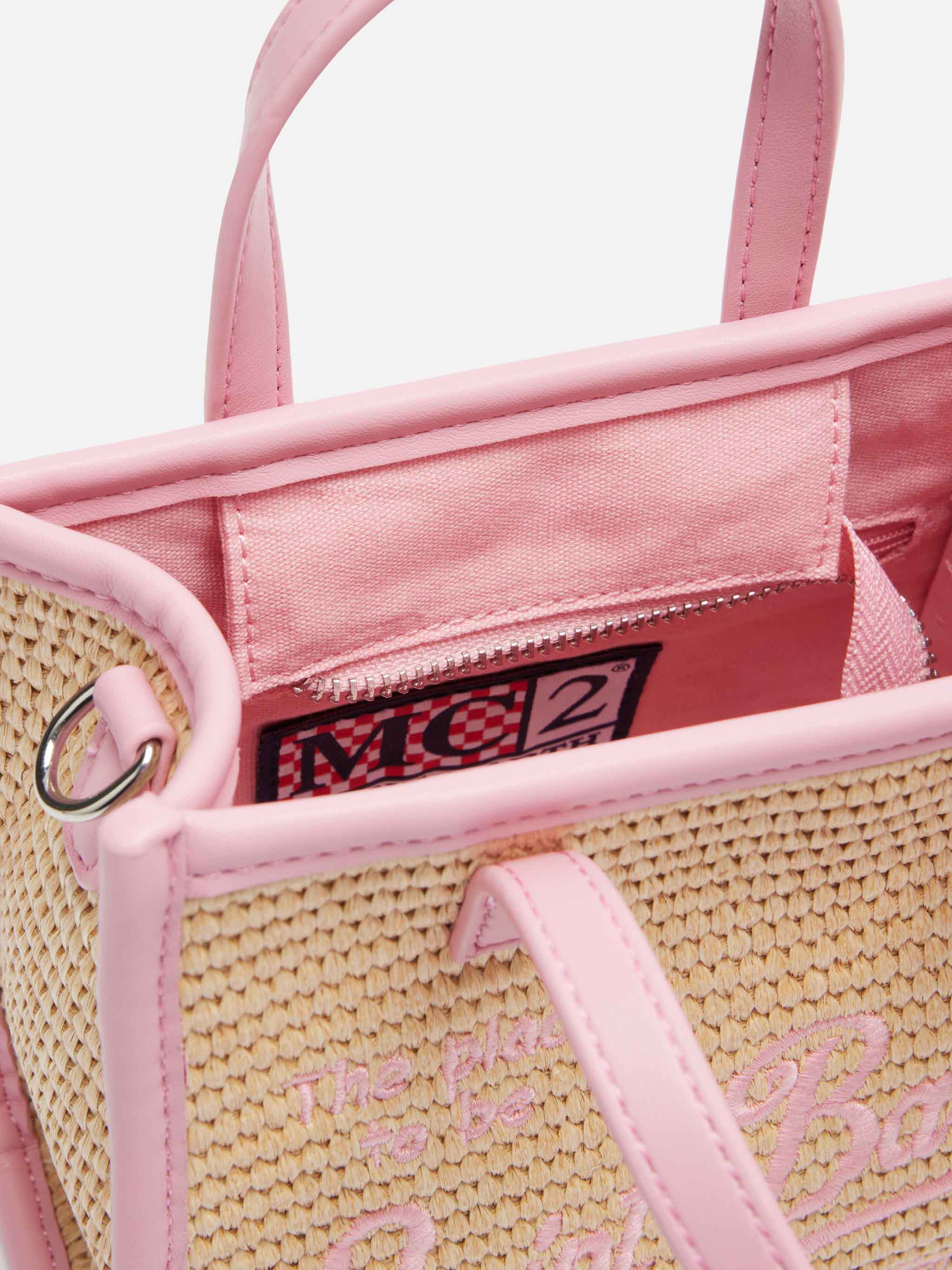 Vivian Mini Straw beige straw effect handbag - Image 6