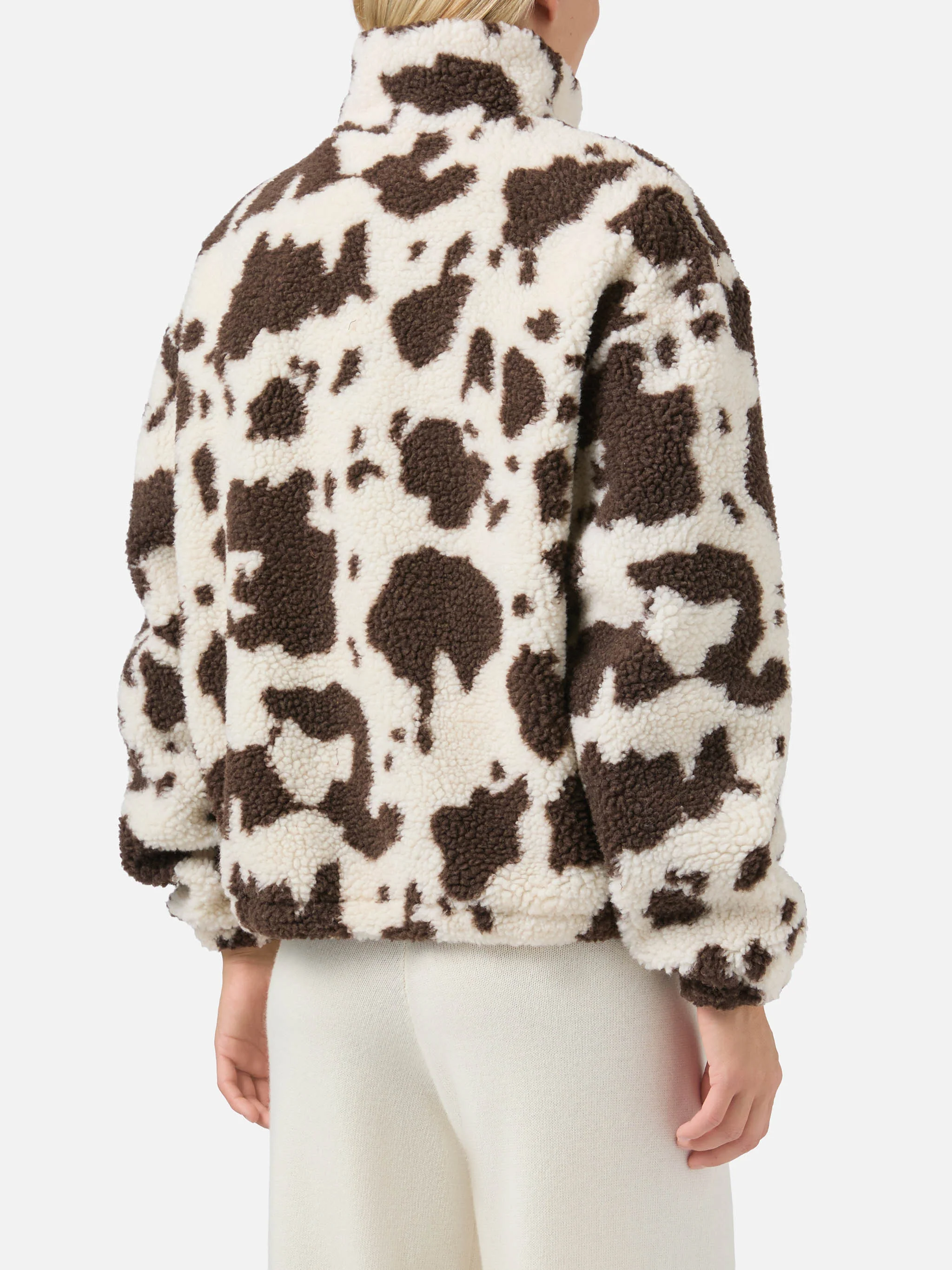 Bercy teddy jacket with cow print and faux-suede details - Image 4