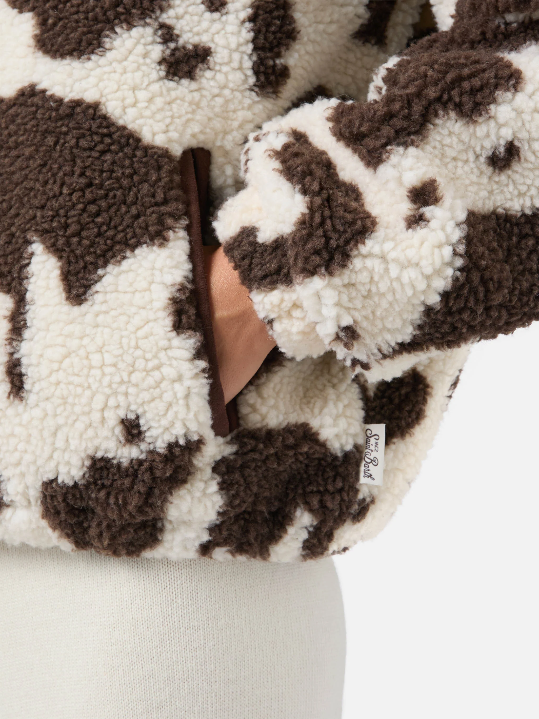 Bercy teddy jacket with cow print and faux-suede details - Image 5