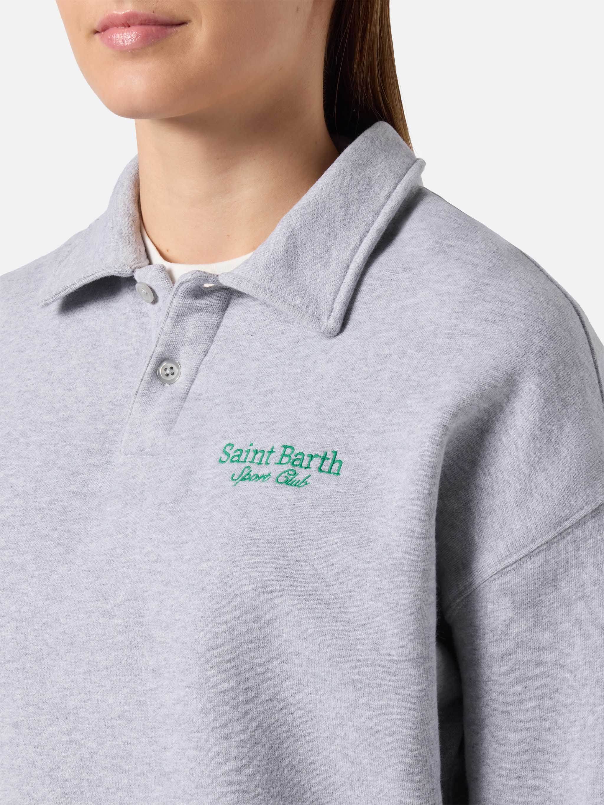 Berenice sweatshirt grey melange with Saint Barth Sport Club embroidery - Image 2