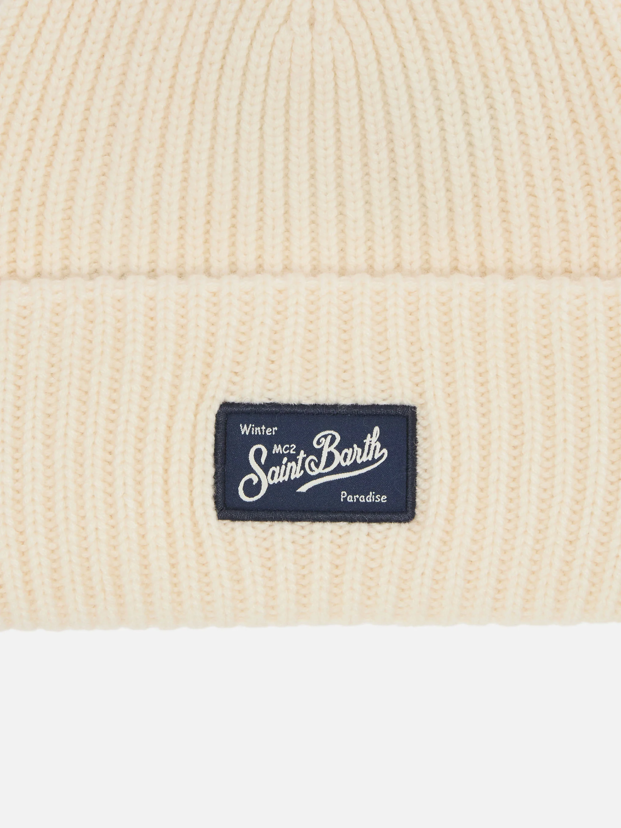 Off-white ribbed beanie Berry Jr with St. Barth patch - Image 2