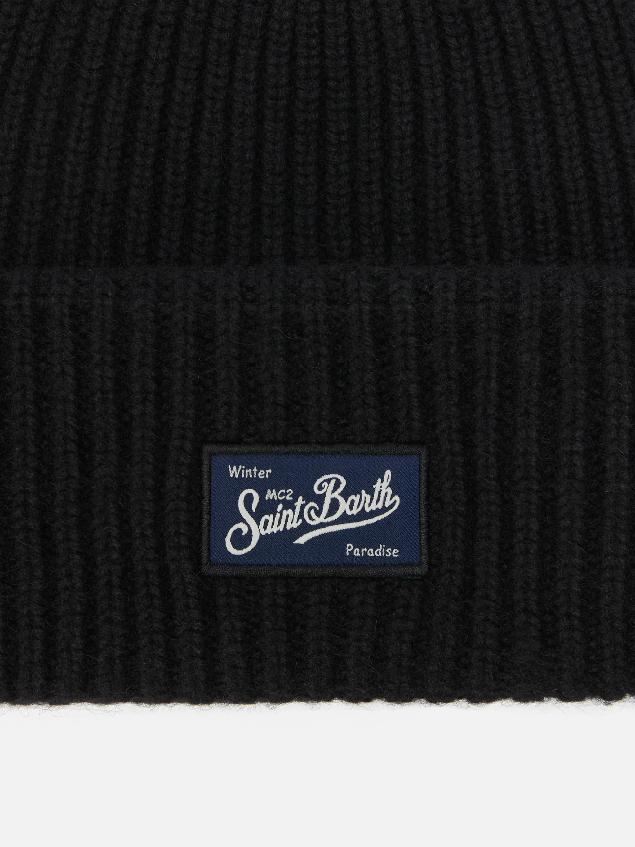 Berry W ribbed cashmere-blend beanie in black - Image 2