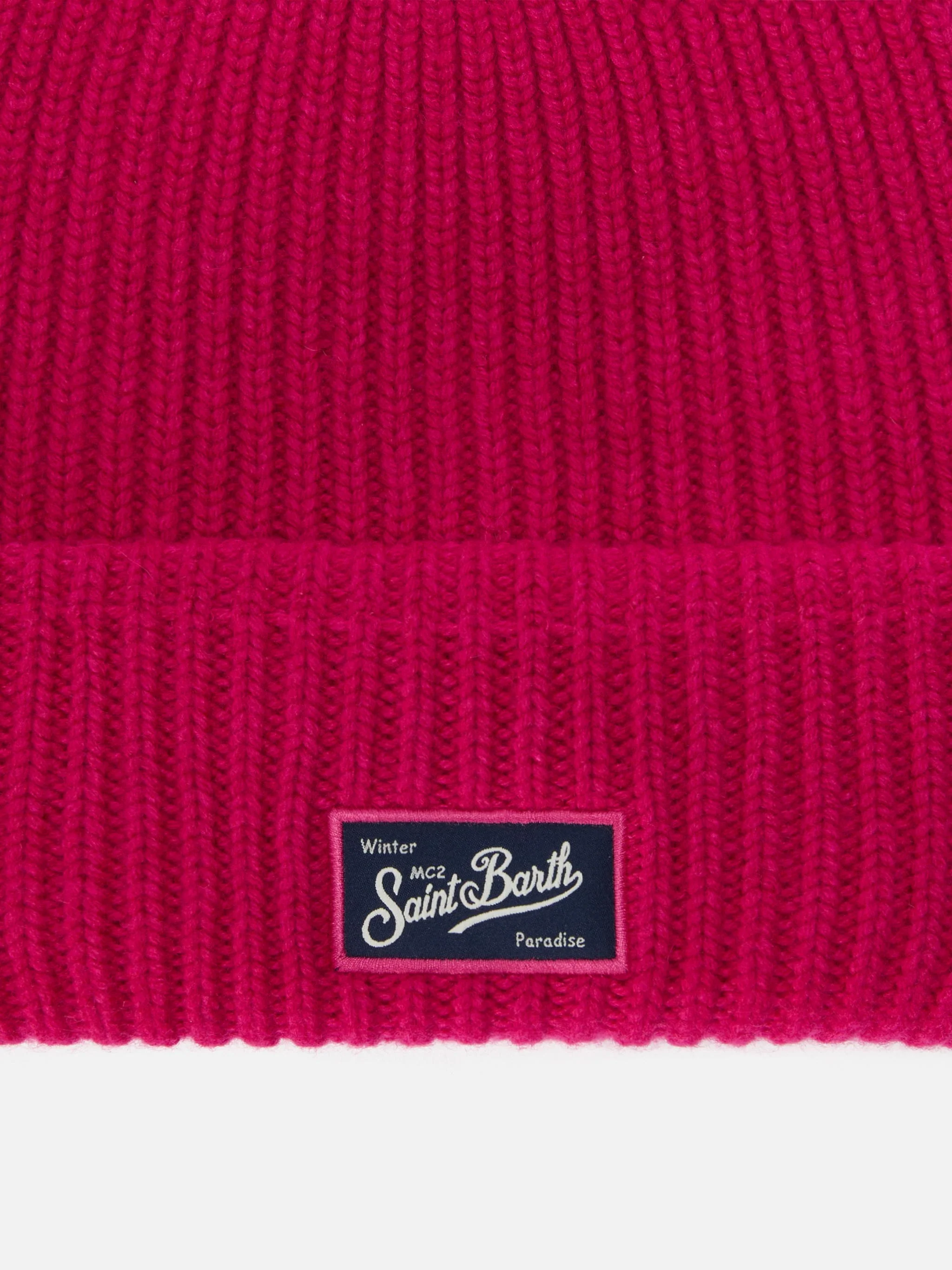 Berry W ribbed cashmere-blend beanie in fuchsia - Image 2