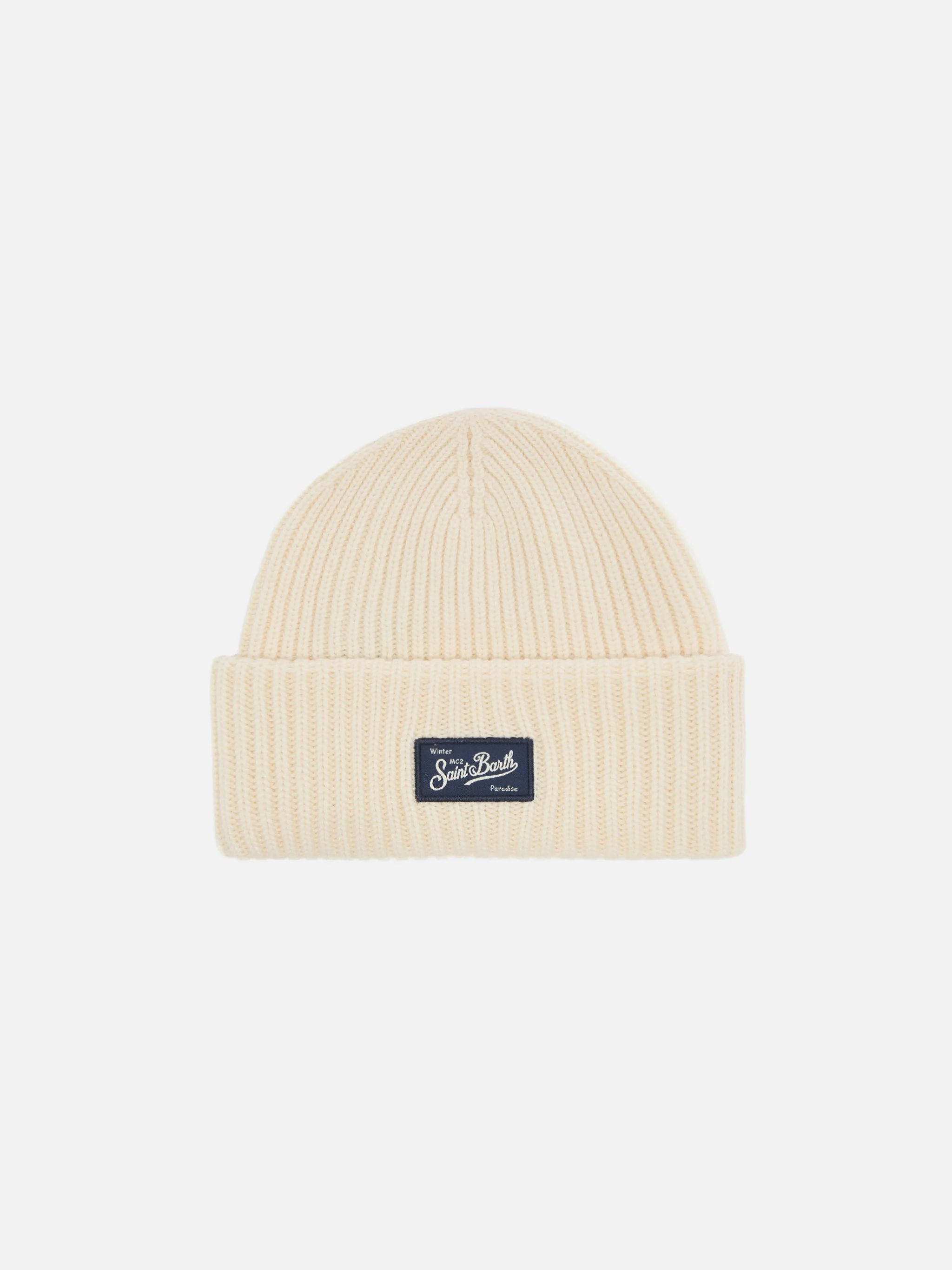 Berry W ribbed cashmere-blend beanie in white