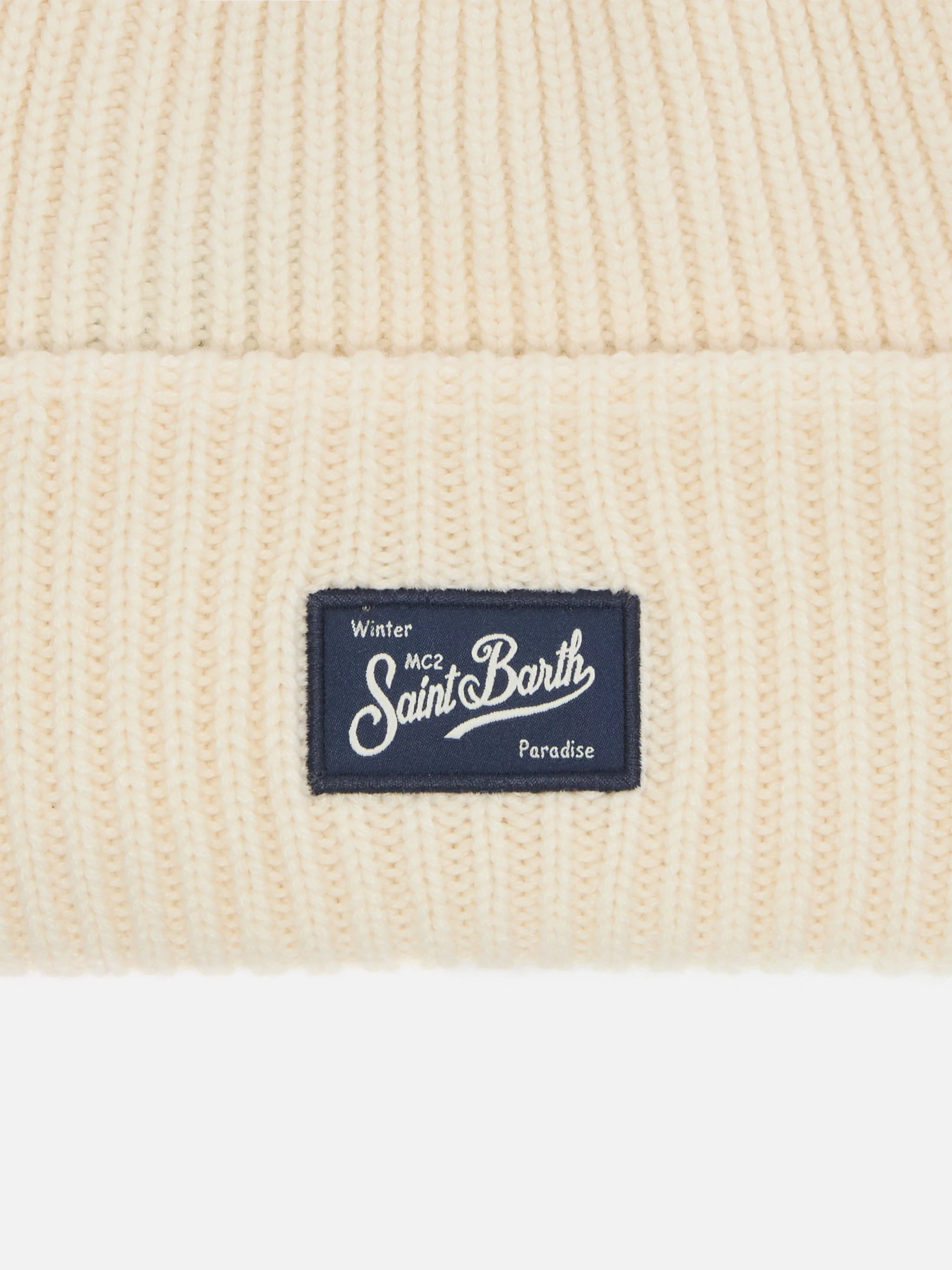 Berry W ribbed cashmere-blend beanie in white - Image 2