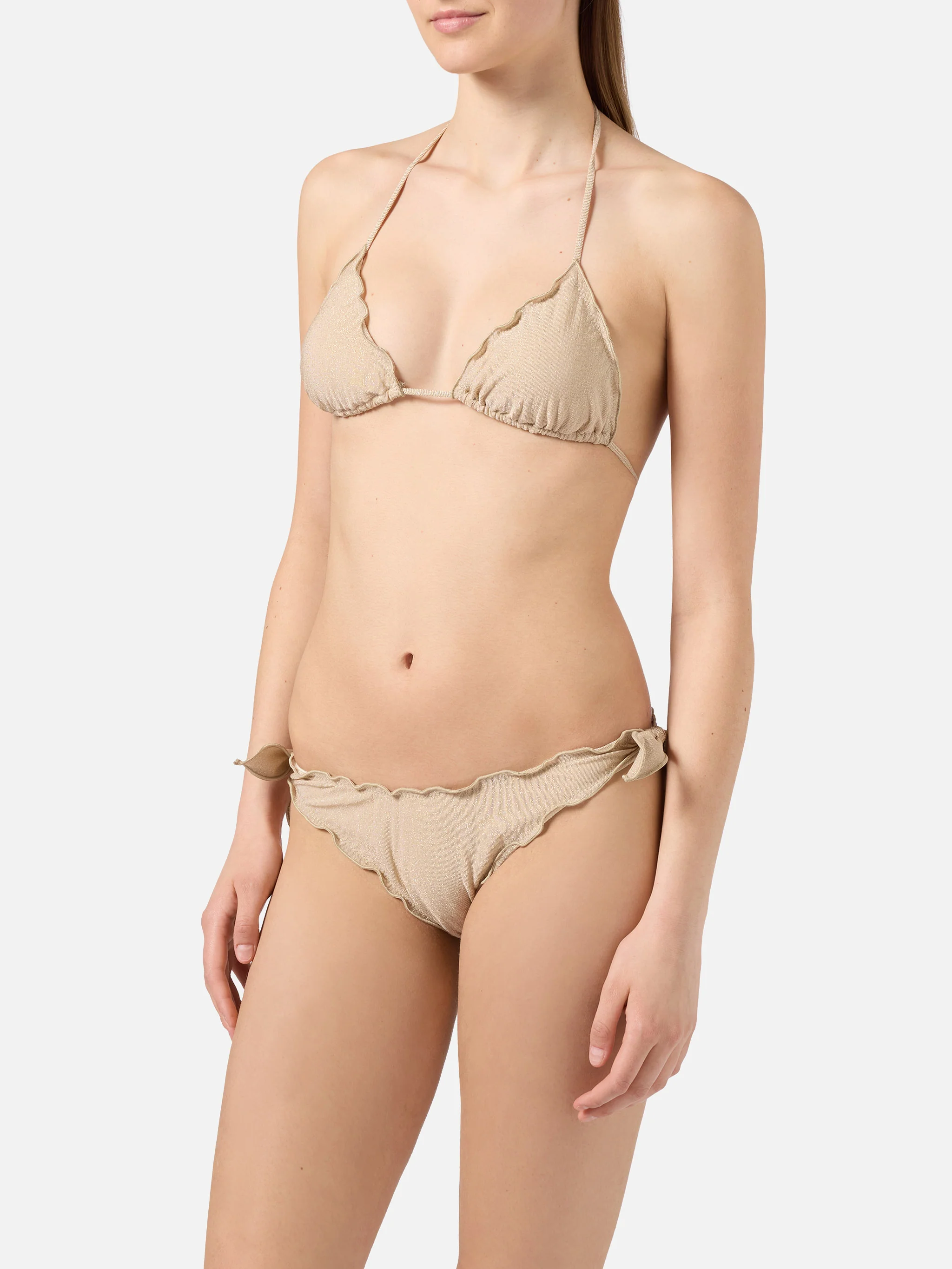 Bikini Sarius triangle in gold lurex - Image 2