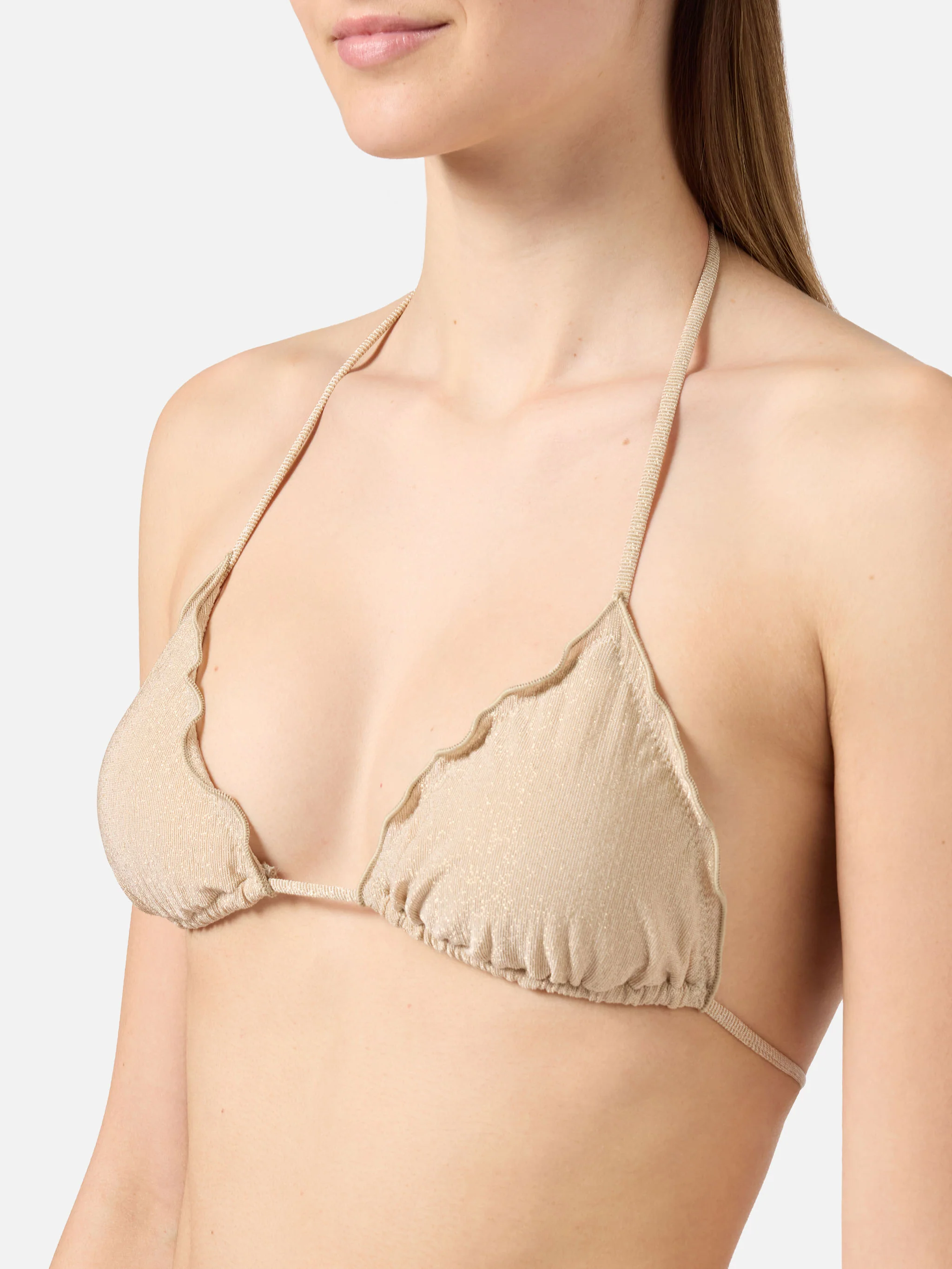 Bikini Sarius triangle in gold lurex - Image 3