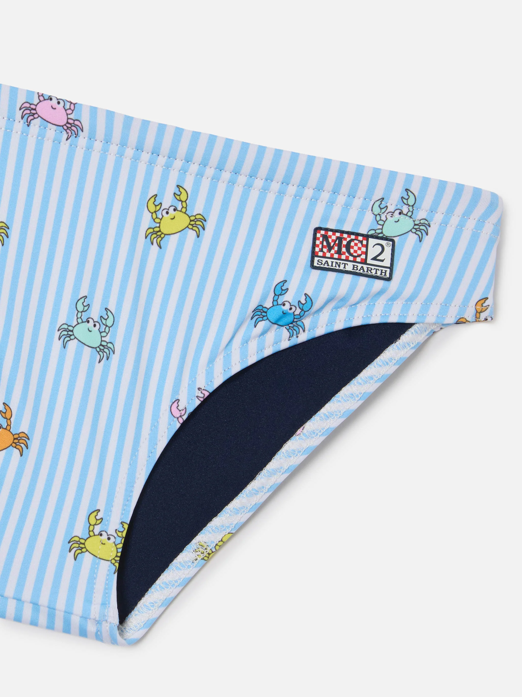Billy striped swim briefs with all-over crab print - Image 3