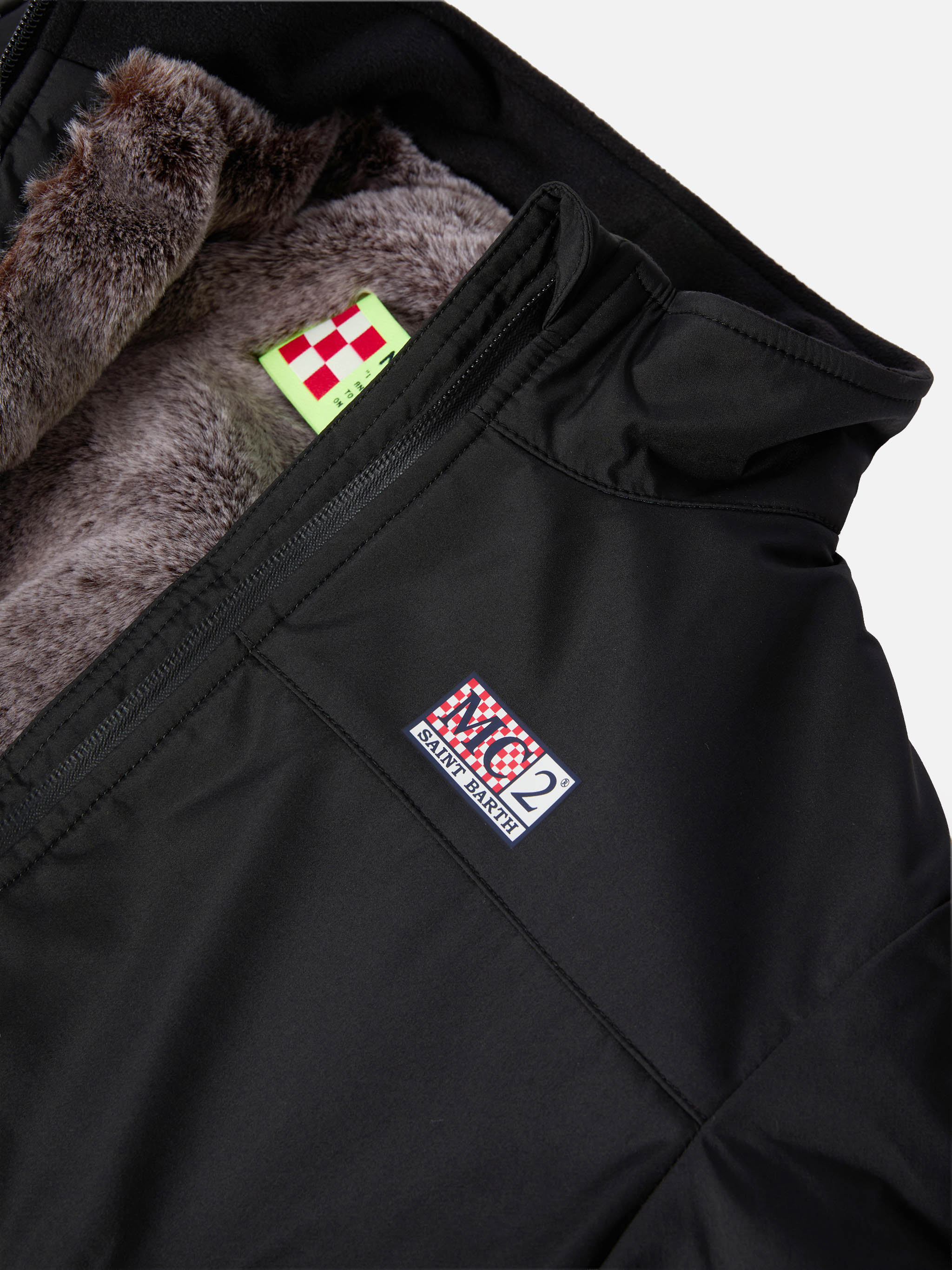 Black bomber jacket Country Jr with furry lining - Image 2