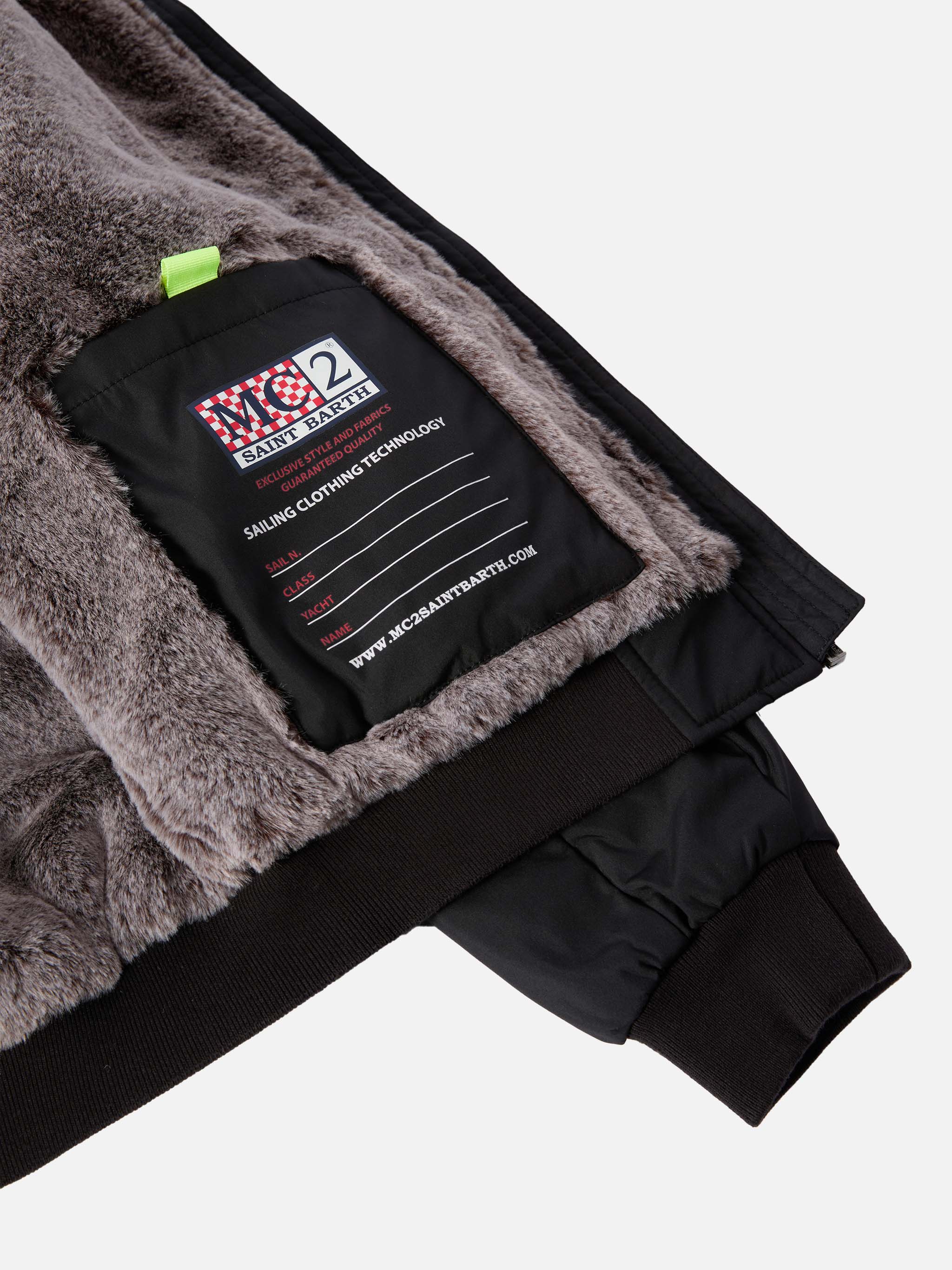 Black bomber jacket Country Jr with furry lining - Image 4