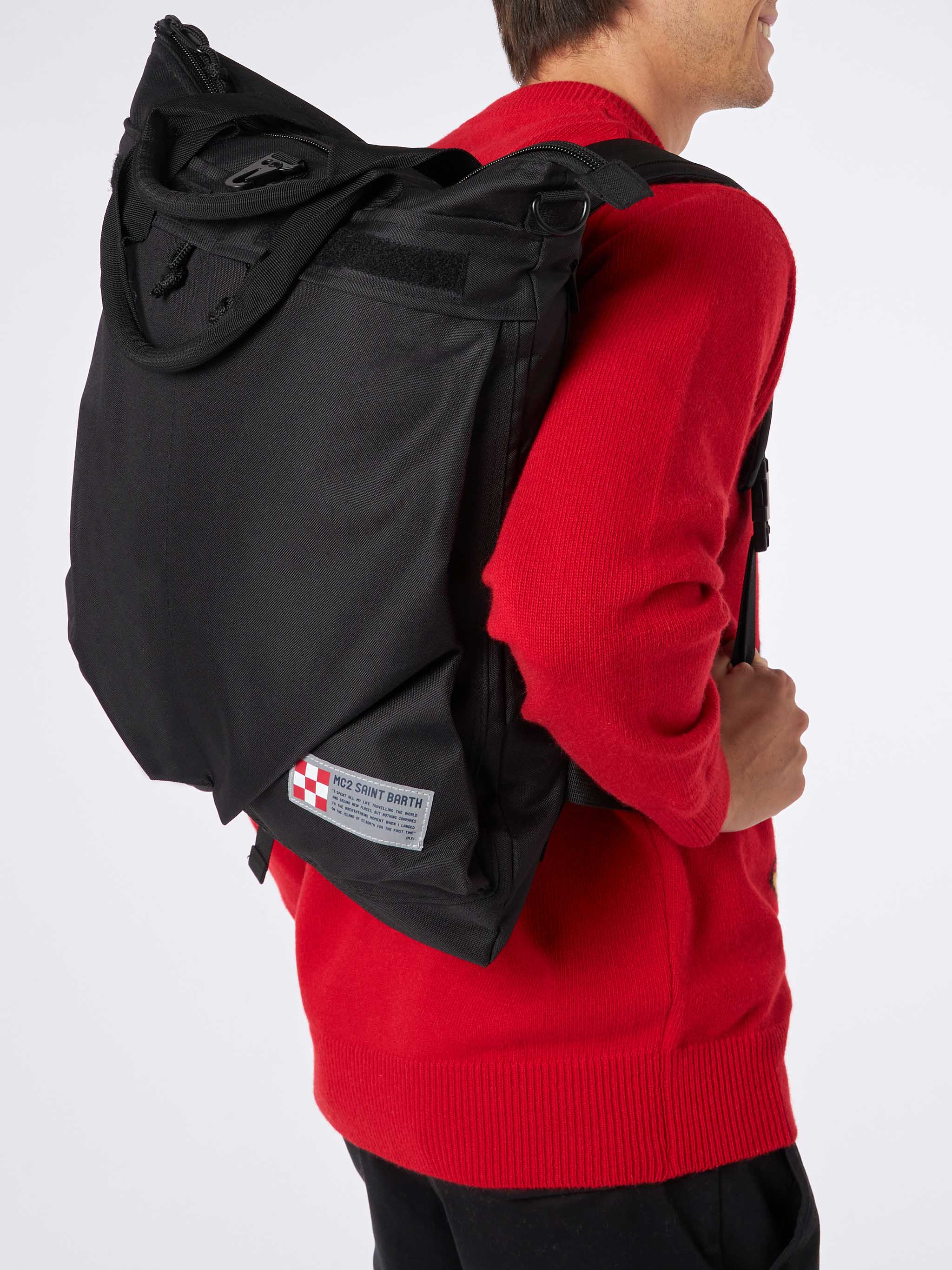 Black technic fabric backpack Helmut - Image 5