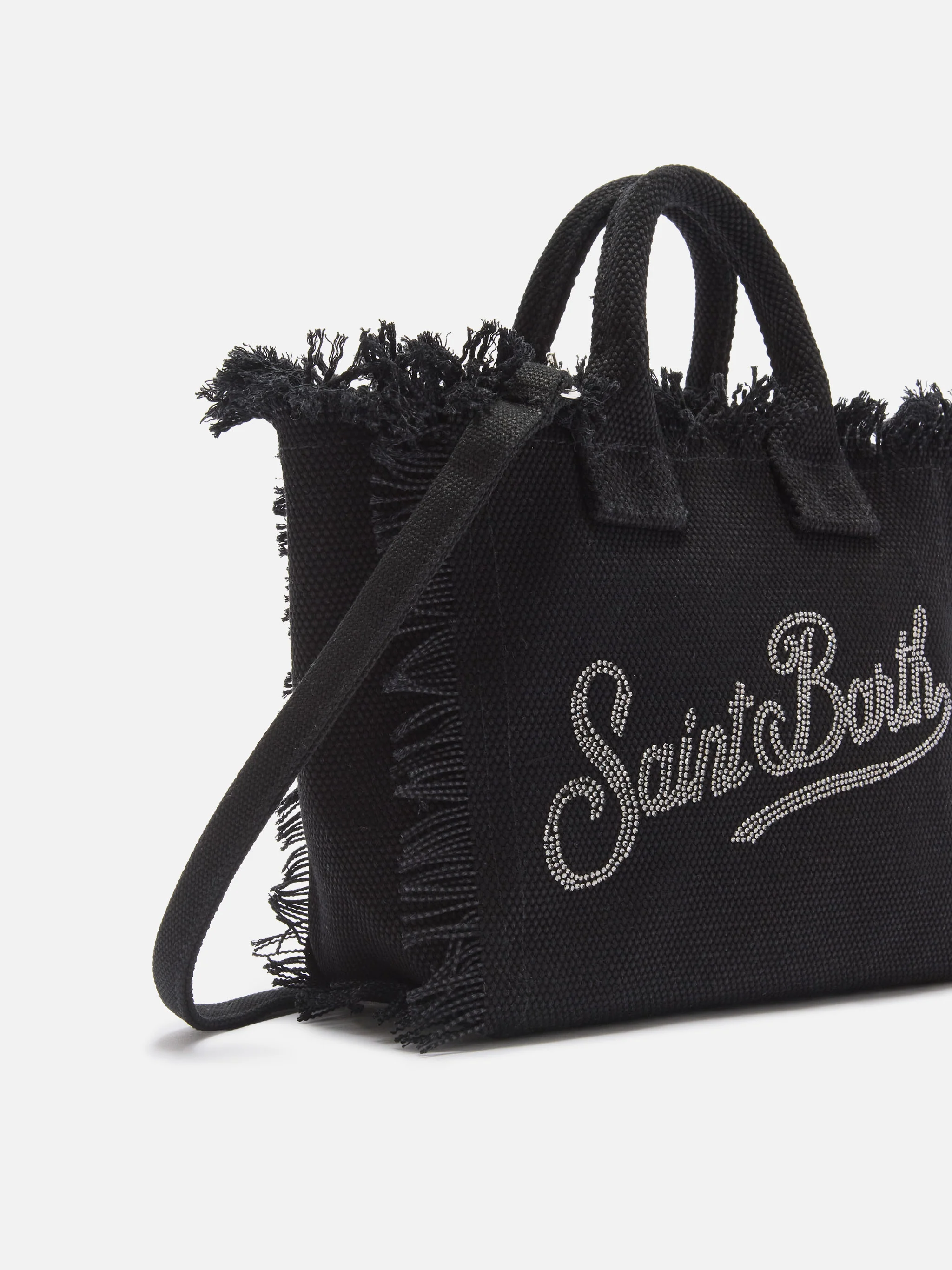 Black canvas Vanity mini bag with rhinestone logo - Image 3