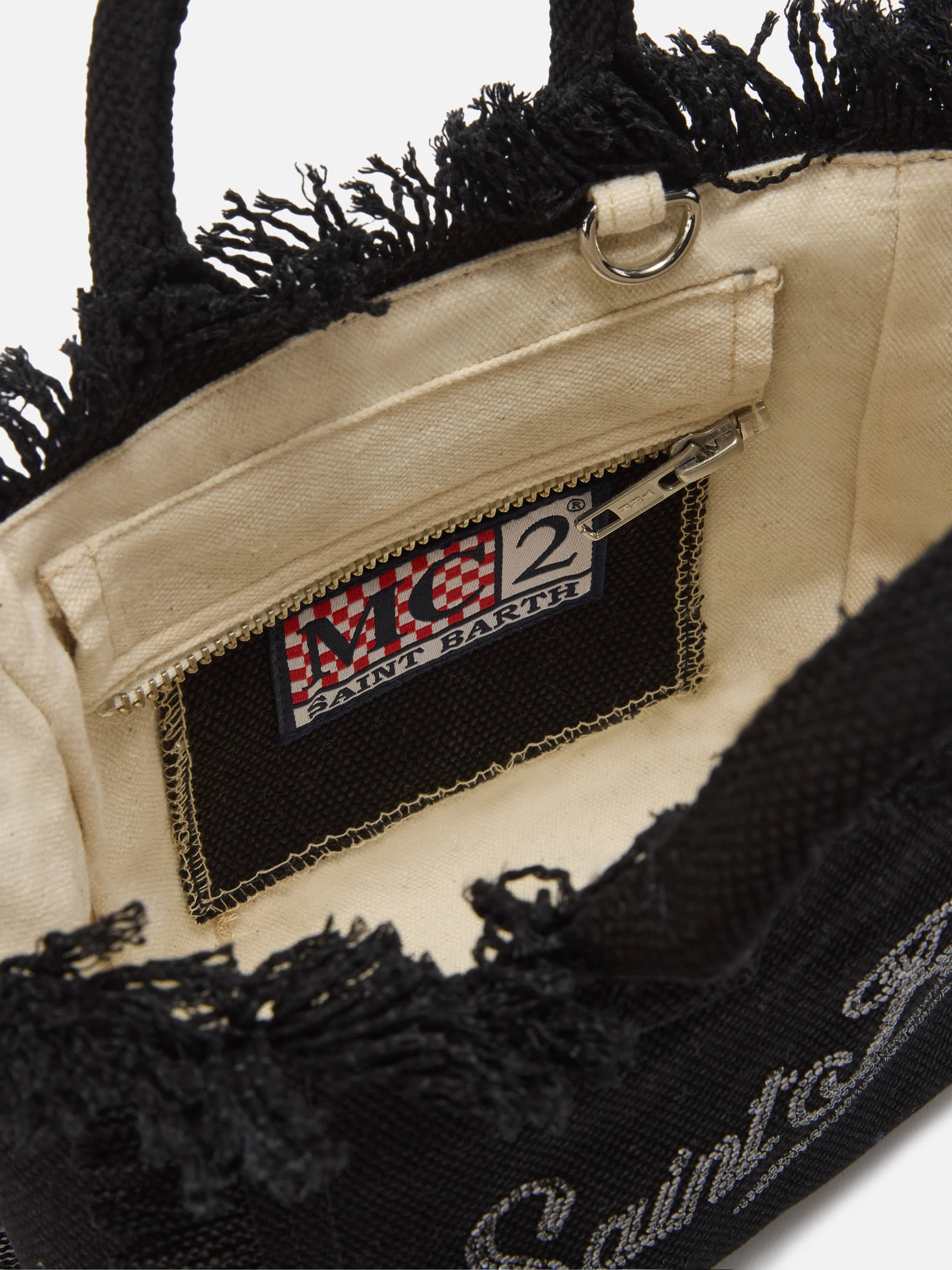 Black canvas Vanity mini bag with rhinestone logo - Image 4
