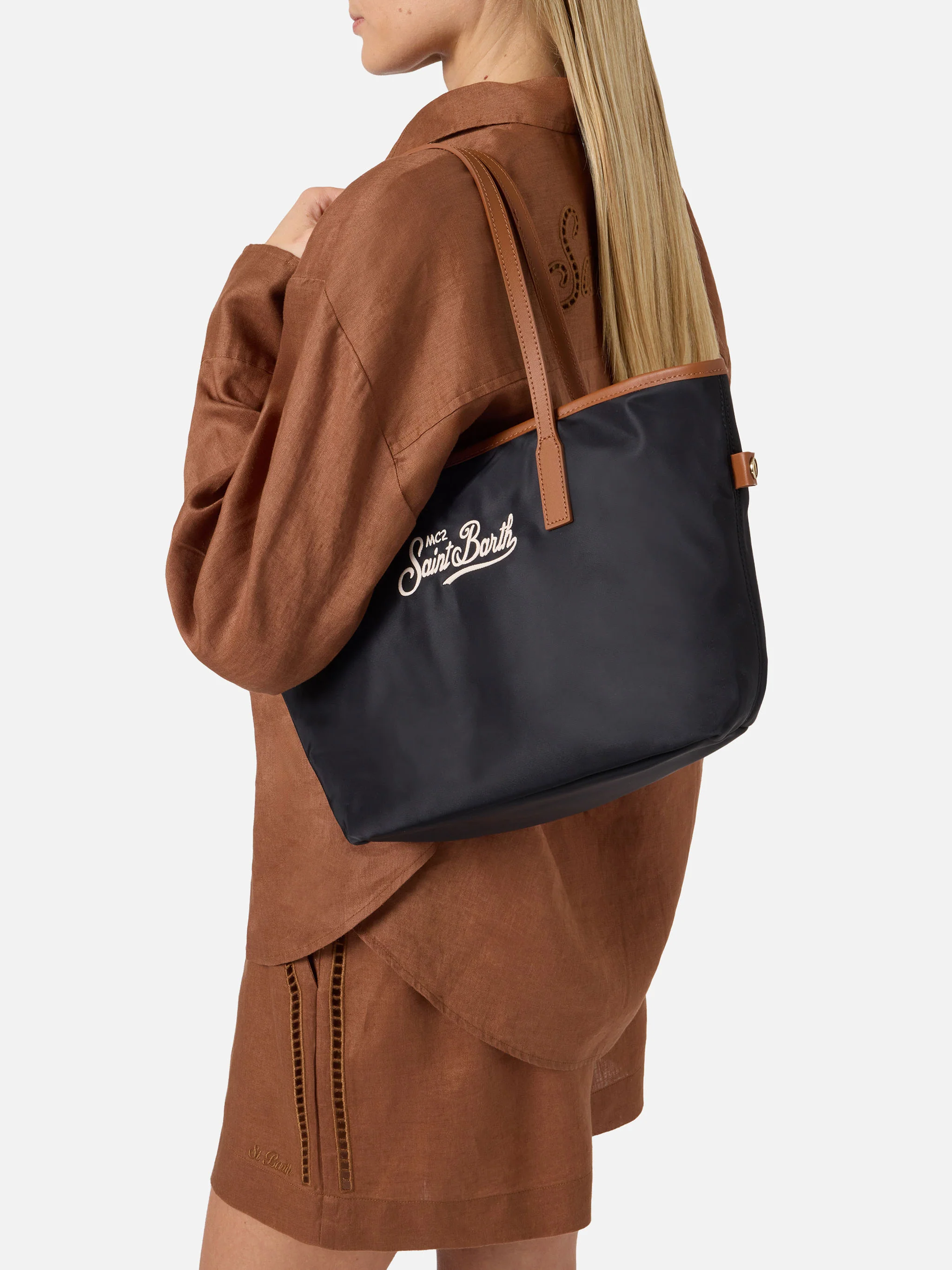 Black City medium nylon bag - Image 2