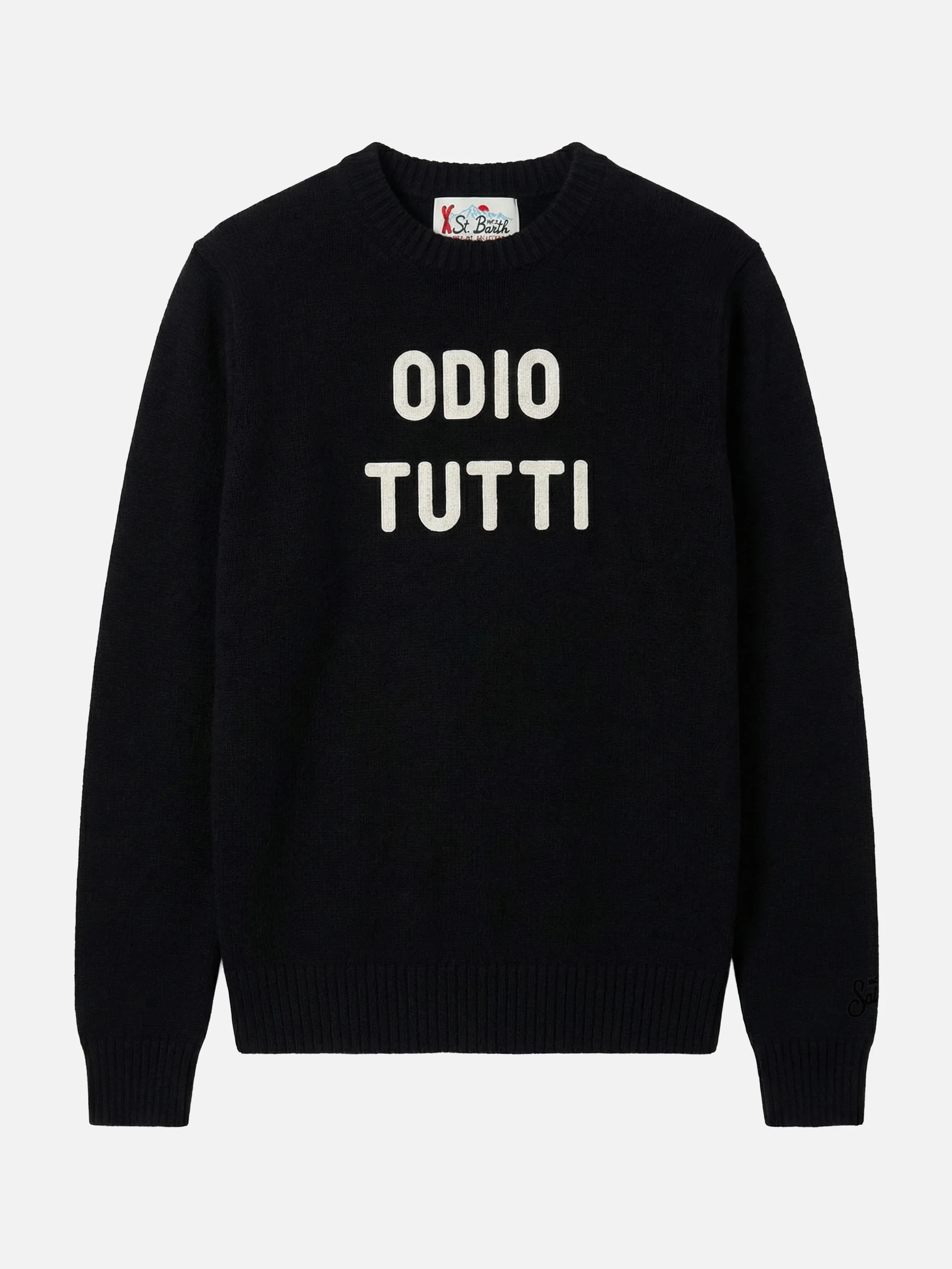 Black crewneck Heron with Odio tutti jacquard - Image 3