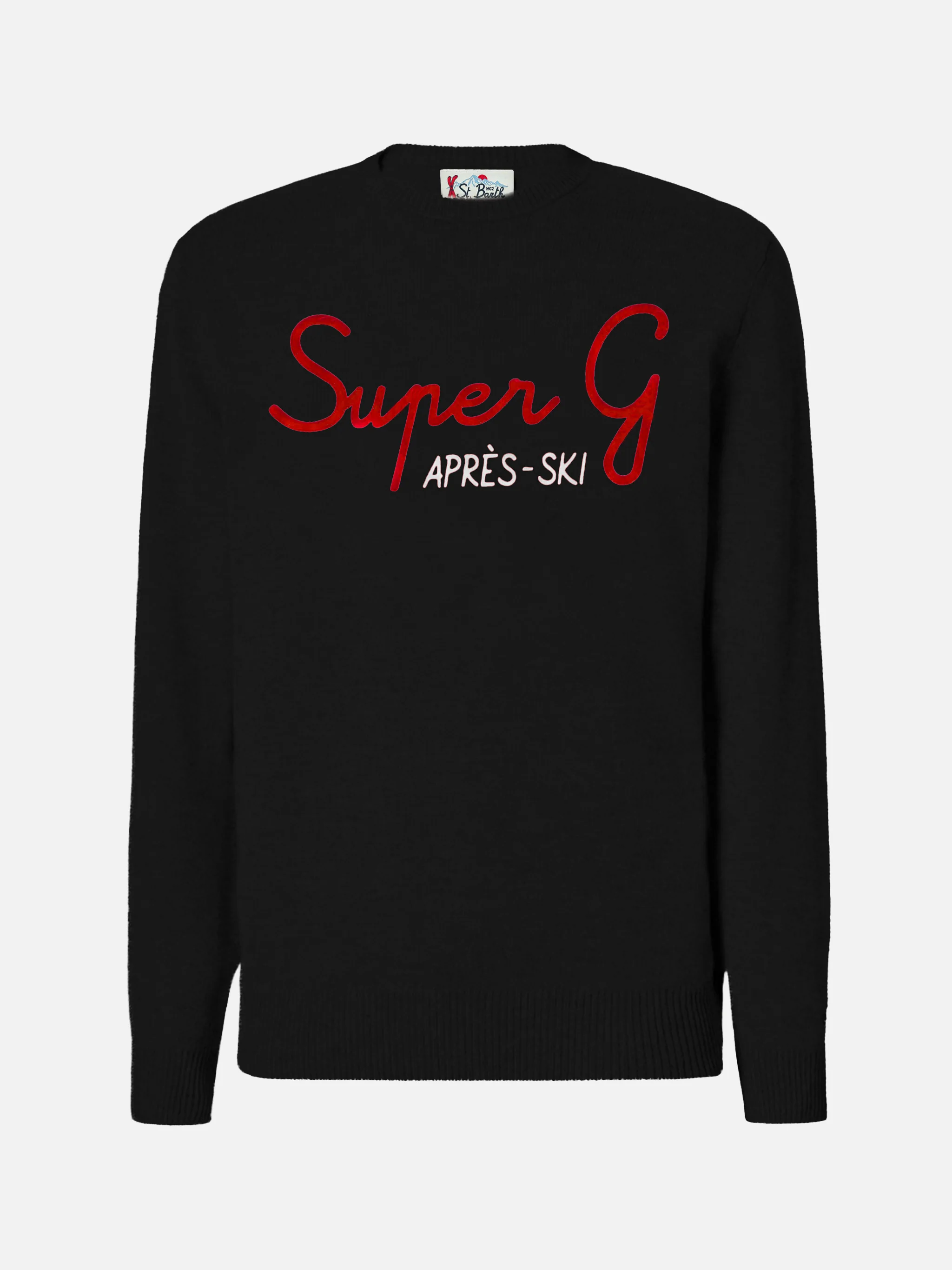 Black crewneck Heron with Super G embroidery | SUPER G SPECIAL EDITION - Image 3