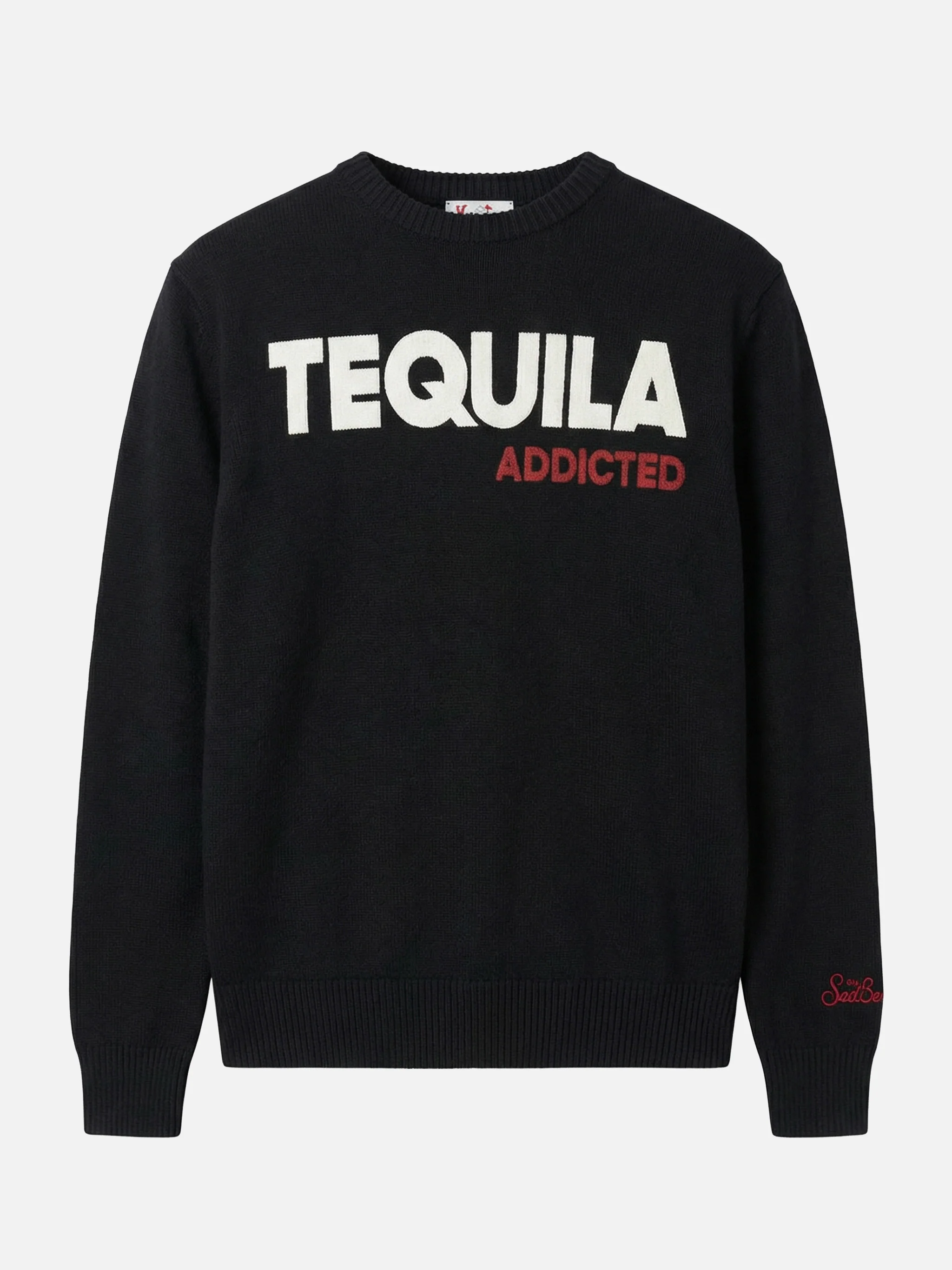 Black crewneck Heron with Tequila addicted jacquard - Image 3