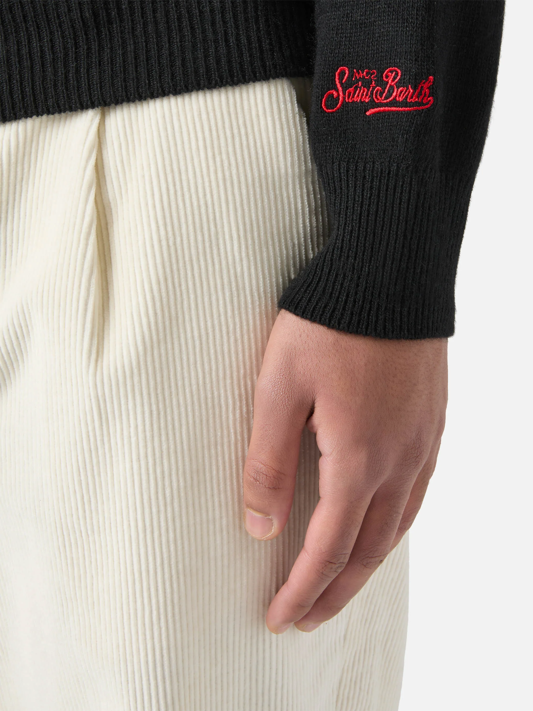 Black crewneck Heron with Tequila life is a shot jacquard - Image 4