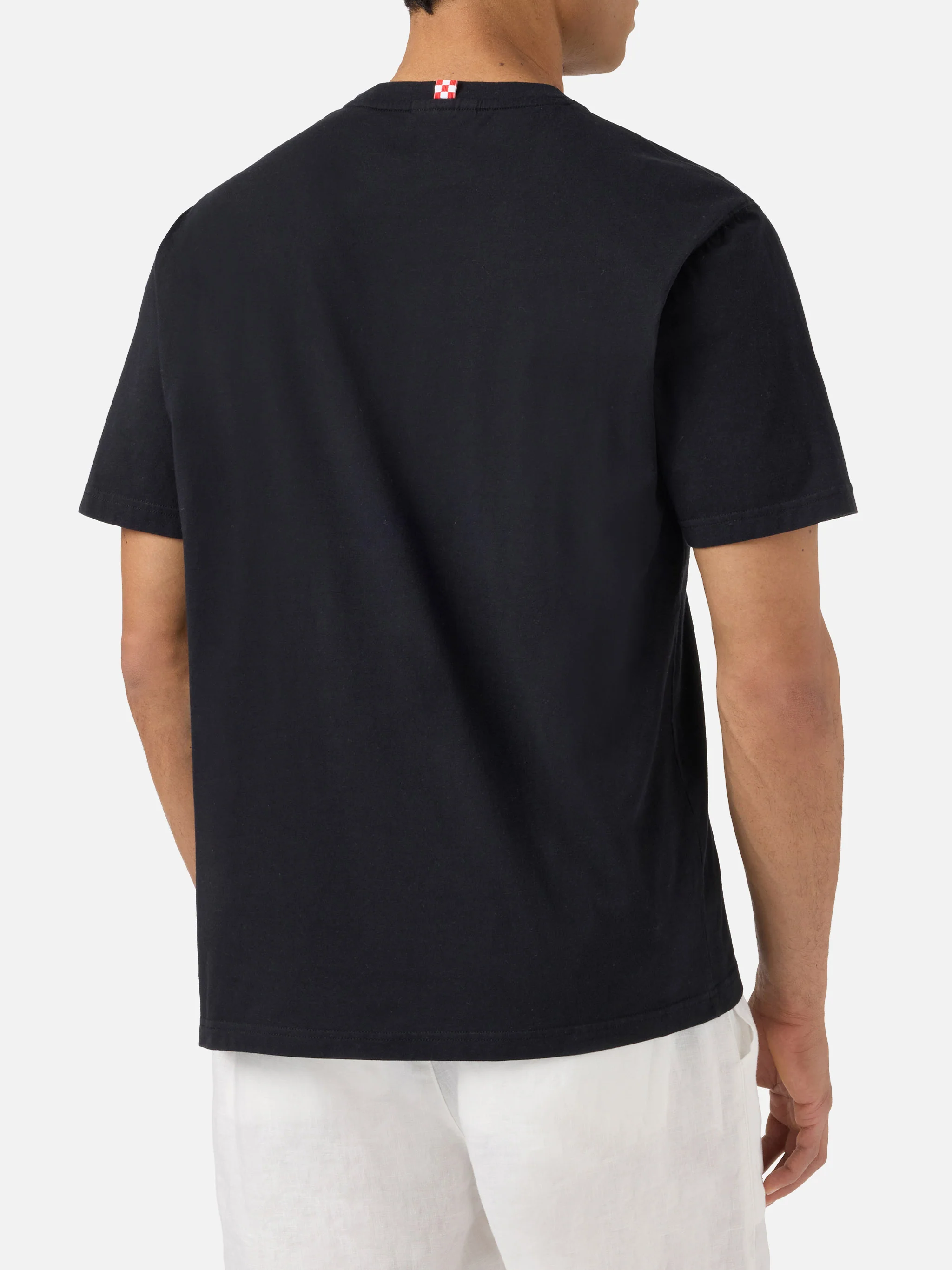 Black Dover cotton t-shirt with logo embroidery - Image 4