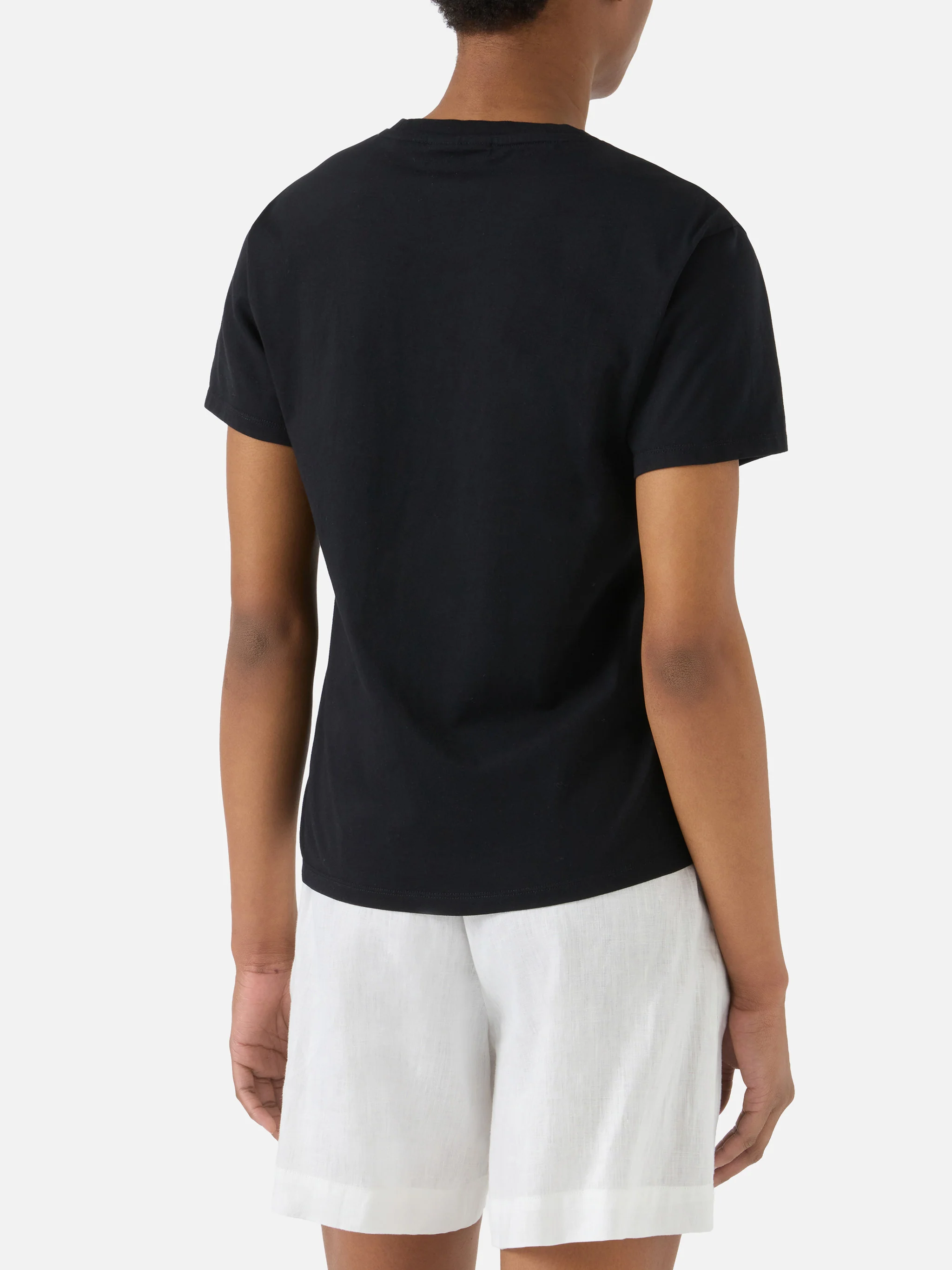 Black Emilie T-shirt with rhinestone logo - Image 3