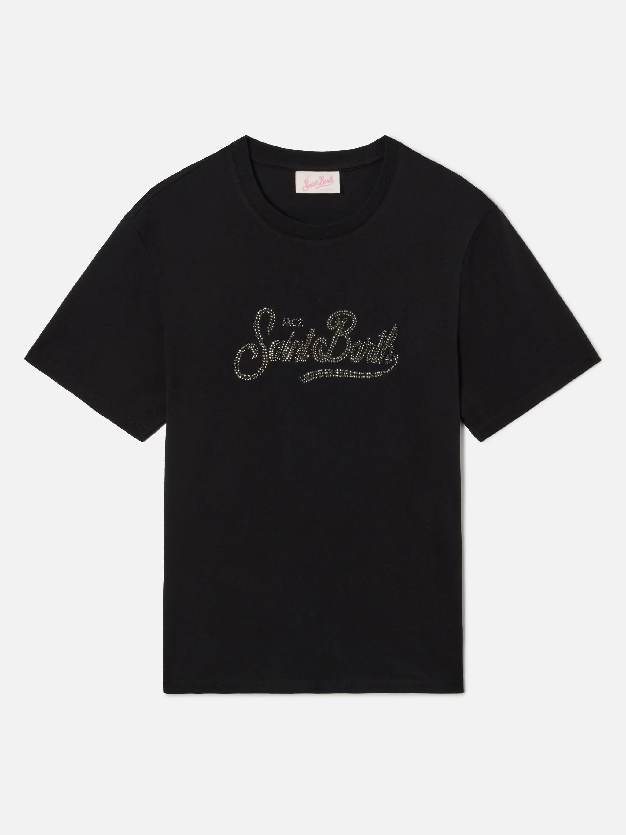 Black Emilie T-shirt with rhinestone logo - Image 4