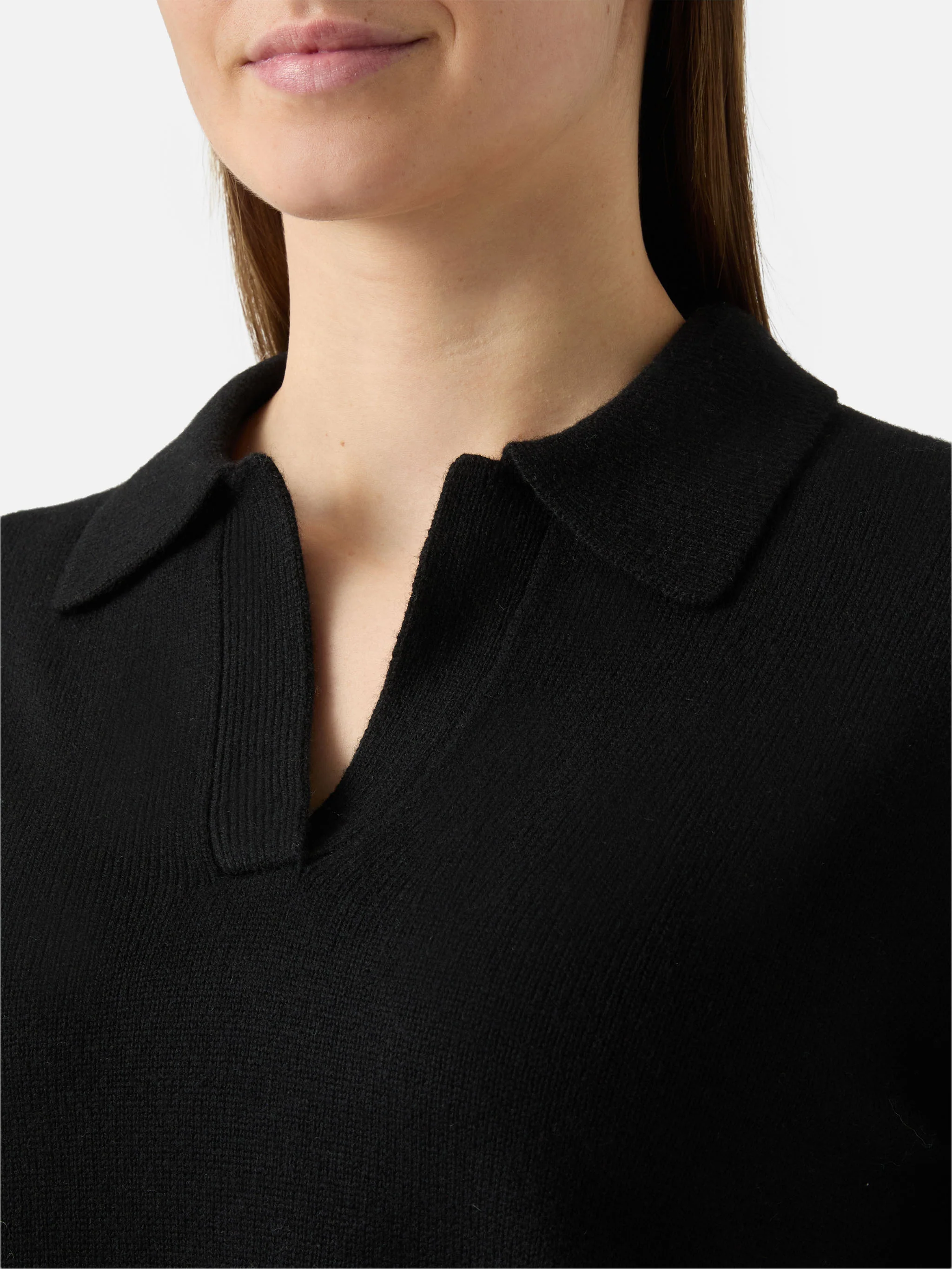 Black Eze wool sweater with polo collar - Image 2