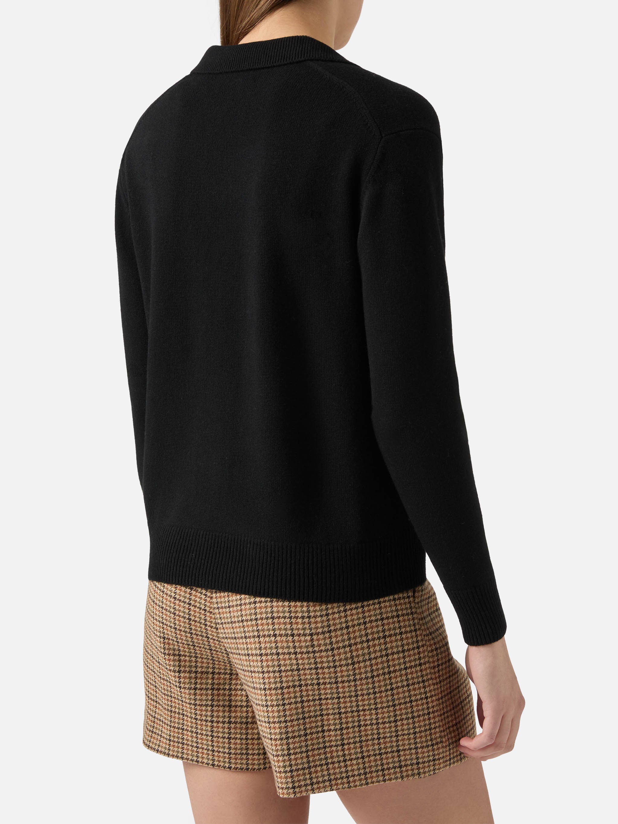Black Eze wool sweater with polo collar - Image 3