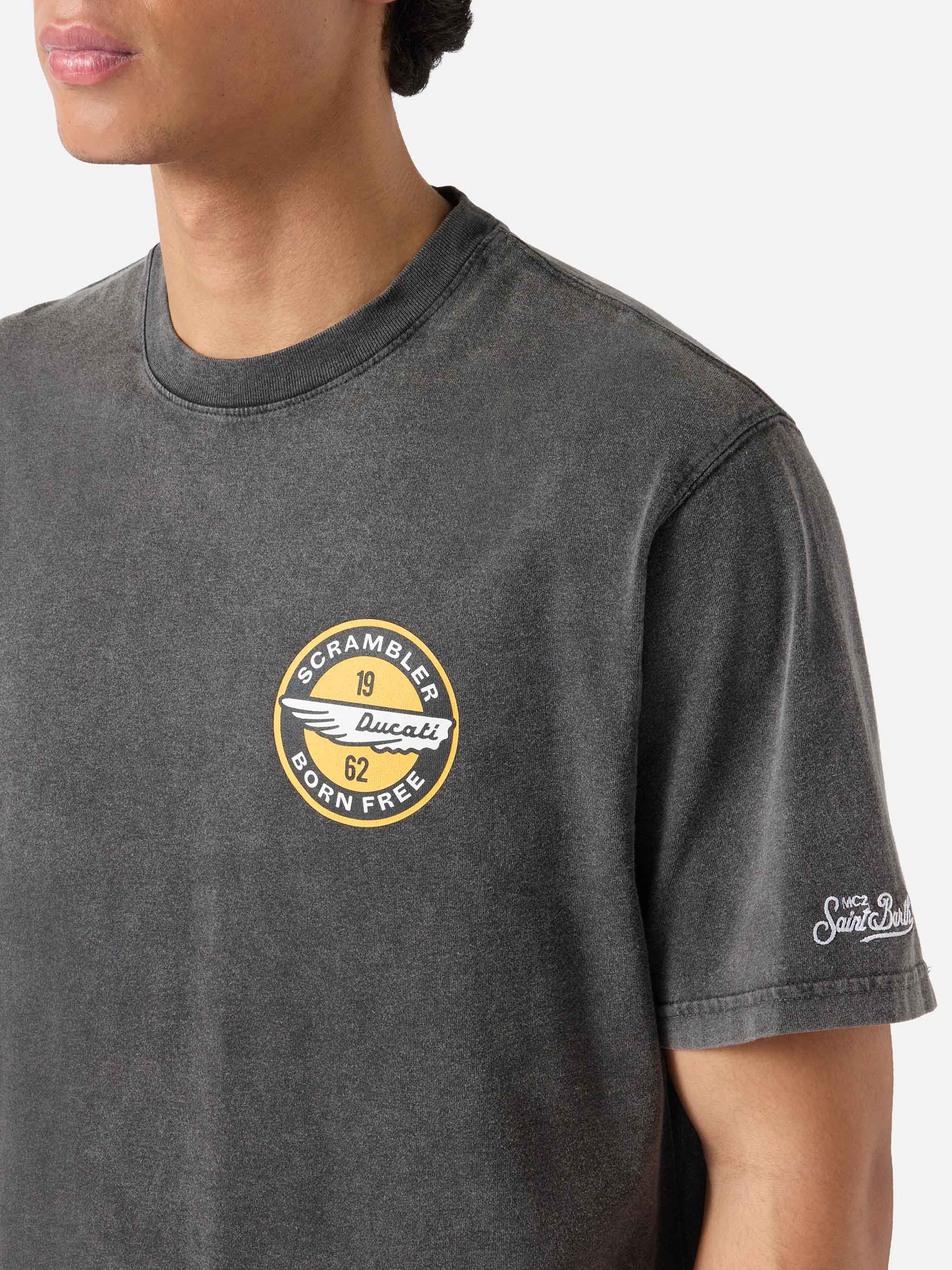 Black Jack t-shirt with Ducati Scrambler print | Special Edition - Image 2
