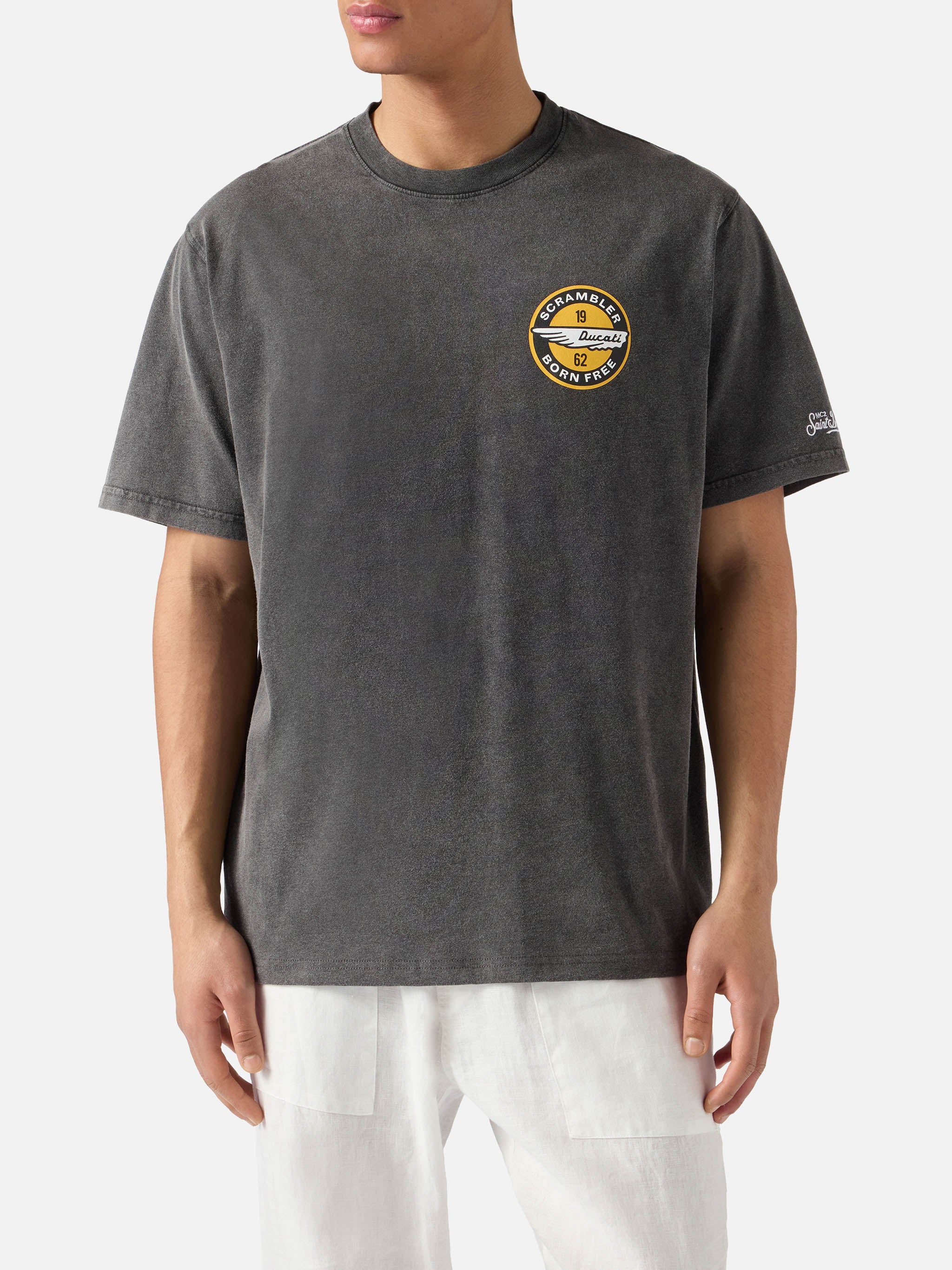 Black Jack t-shirt with Ducati Scrambler print | Special Edition - Image 3
