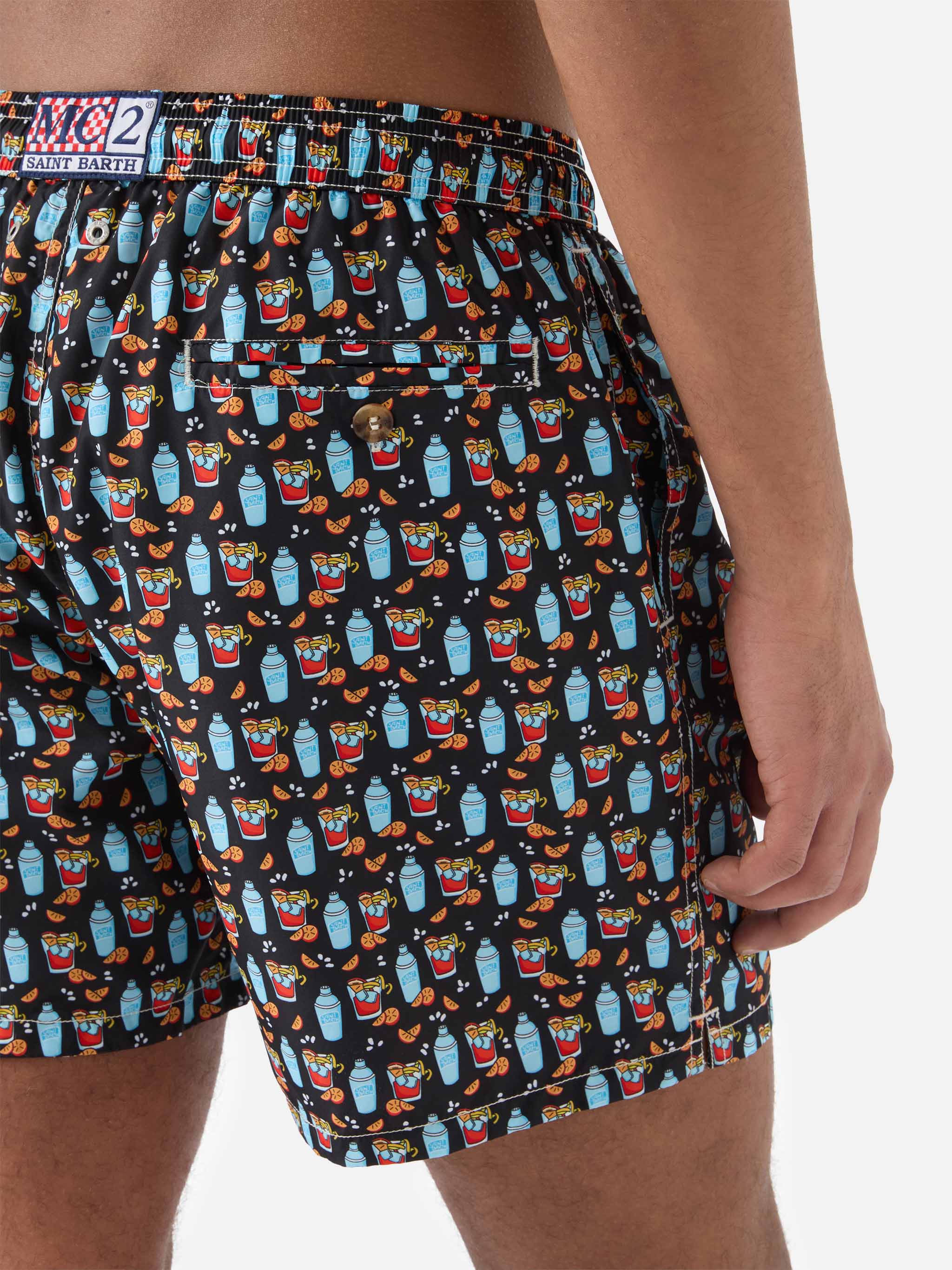 Black Lighting Micro swim shorts with negroni all-over print - Image 7