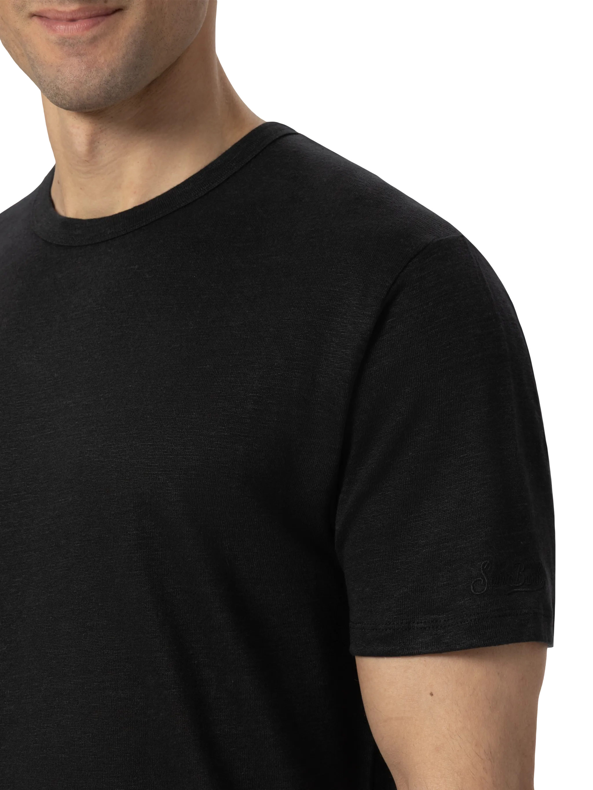 Black linen jersey t-shirt Ecstasea - Image 3
