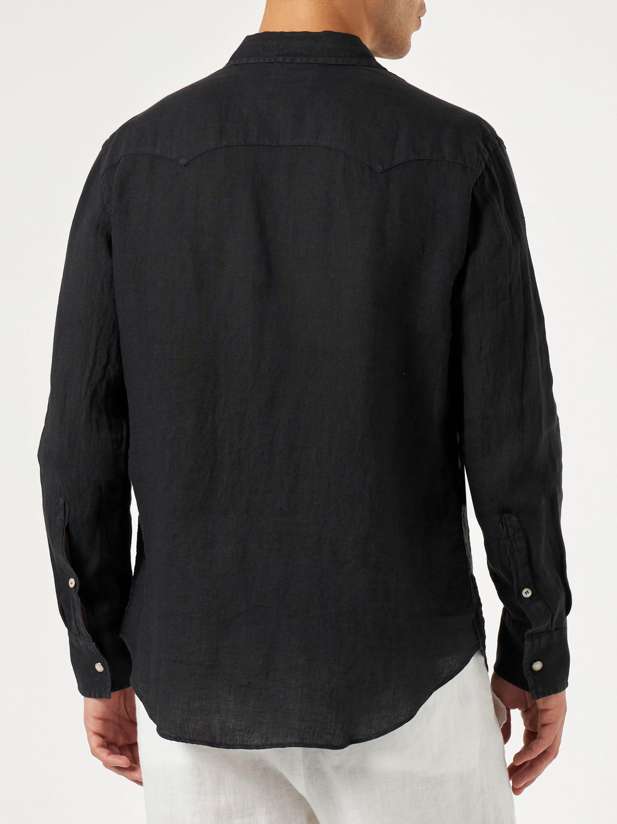 Greg black linen shirt - Image 2