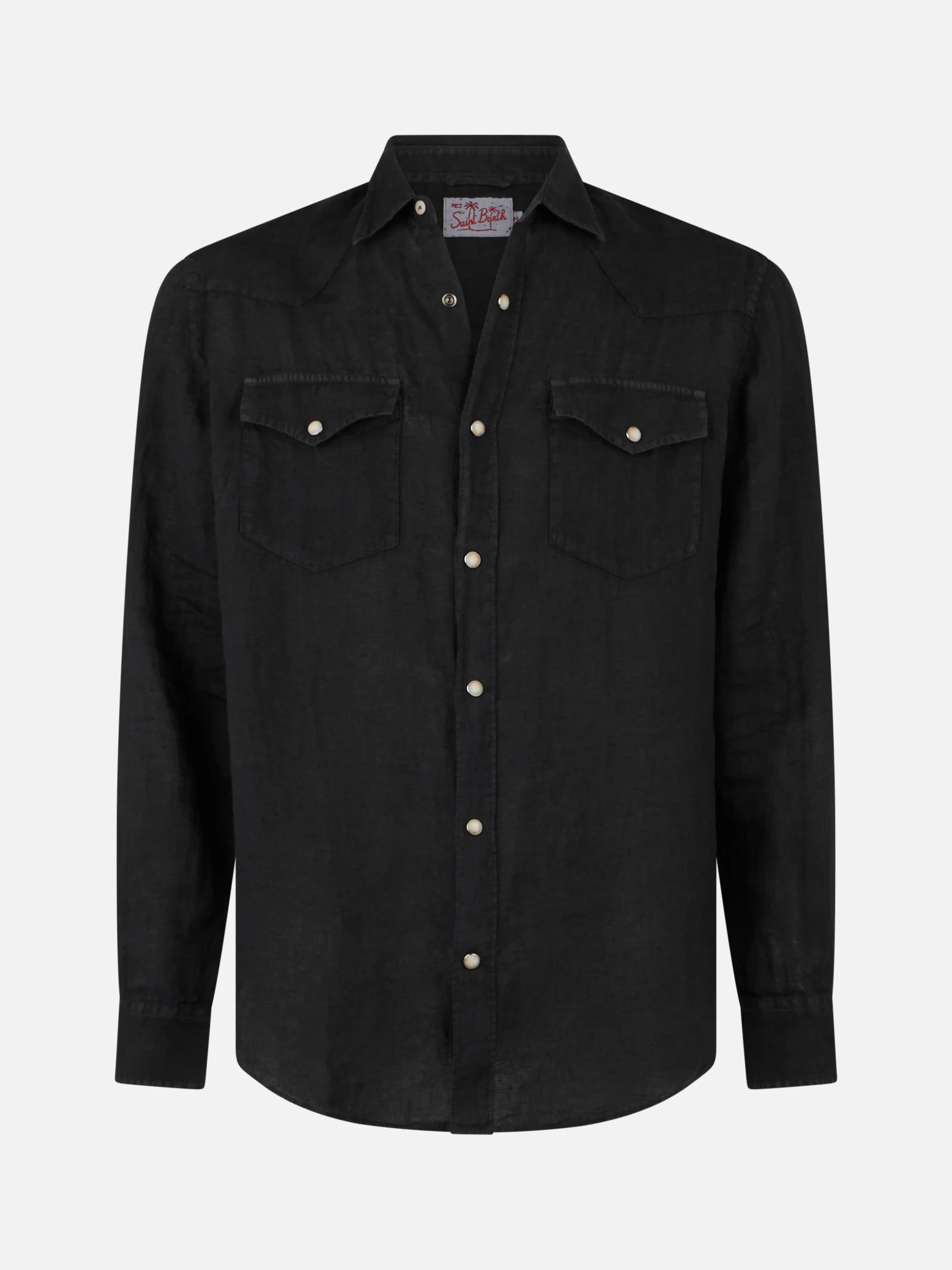 Greg black linen shirt - Image 4
