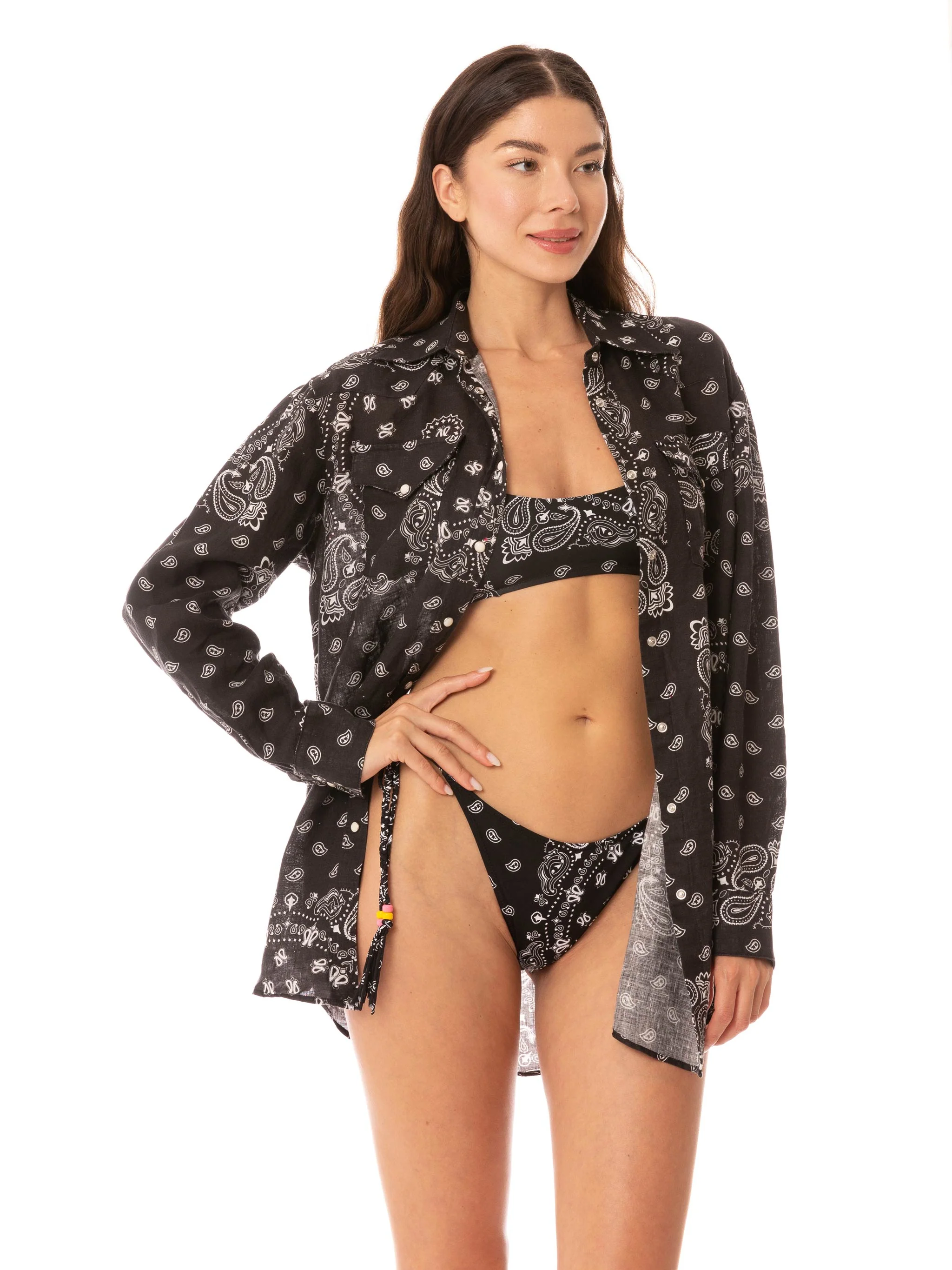 Alodie Tex black linen shirt - Image 3