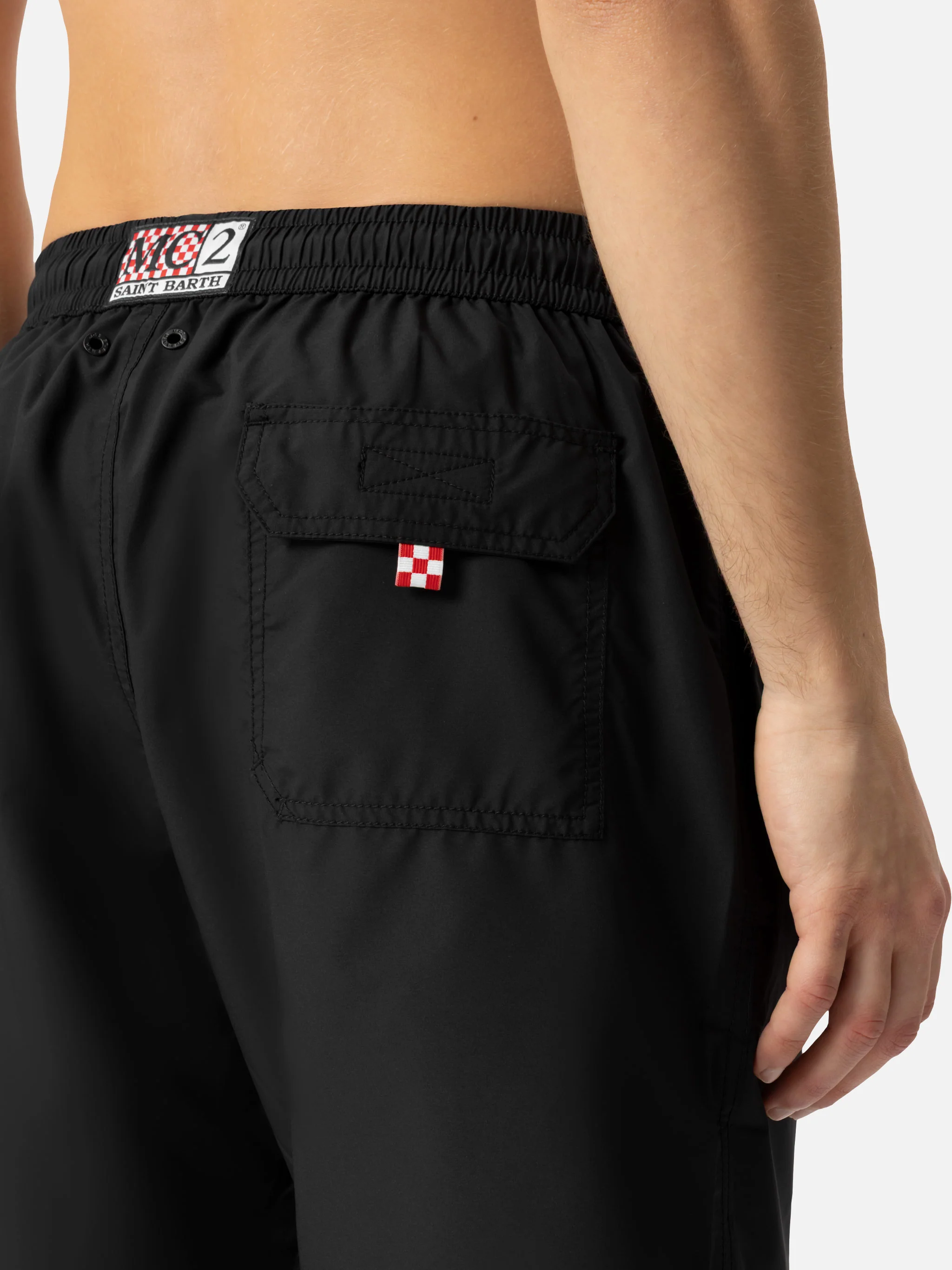 Black long swim shorts Patmos - Image 8