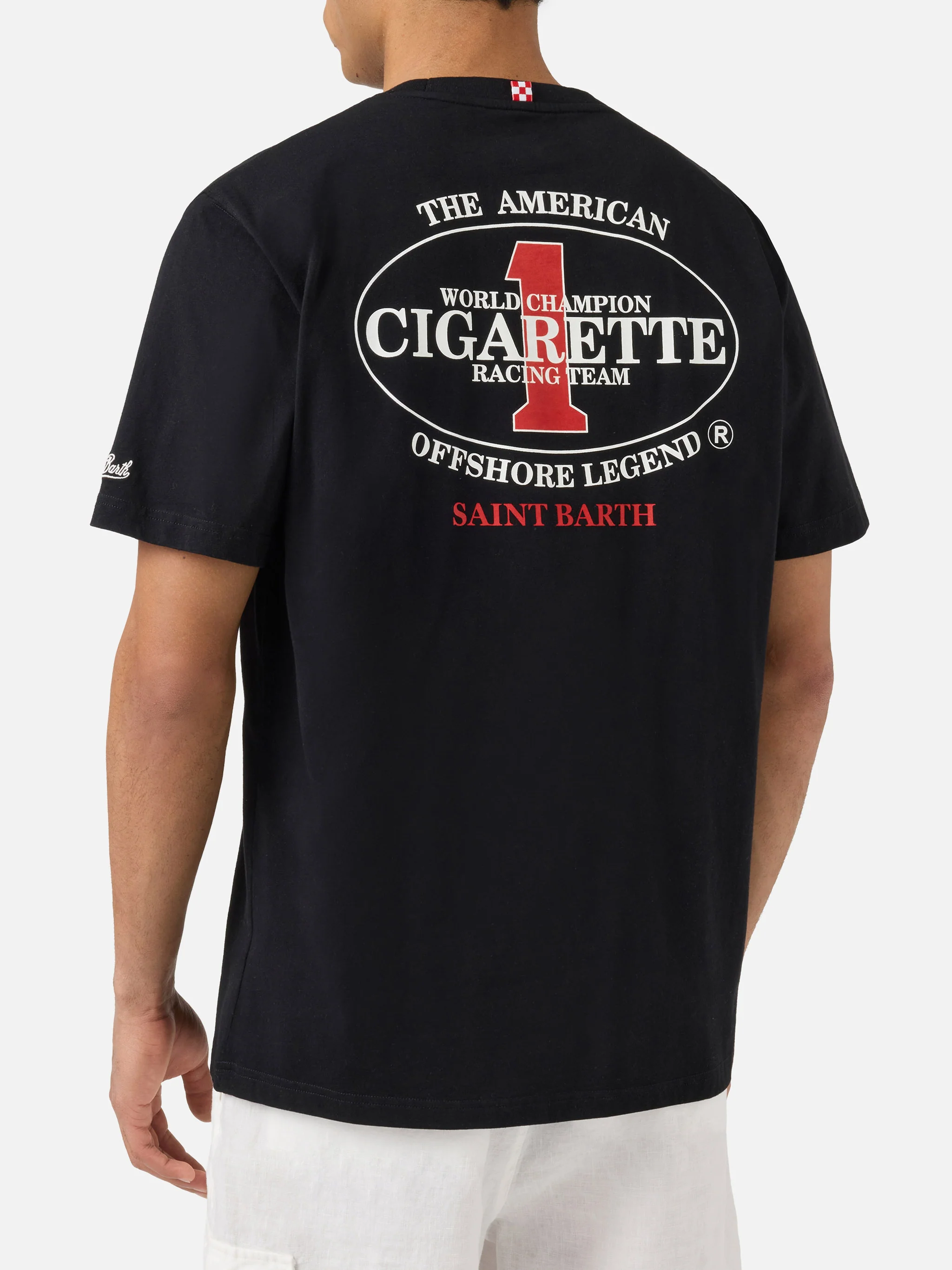 Black Portland t-shirt with Cigarette Racing print | Special Edition - Image 4