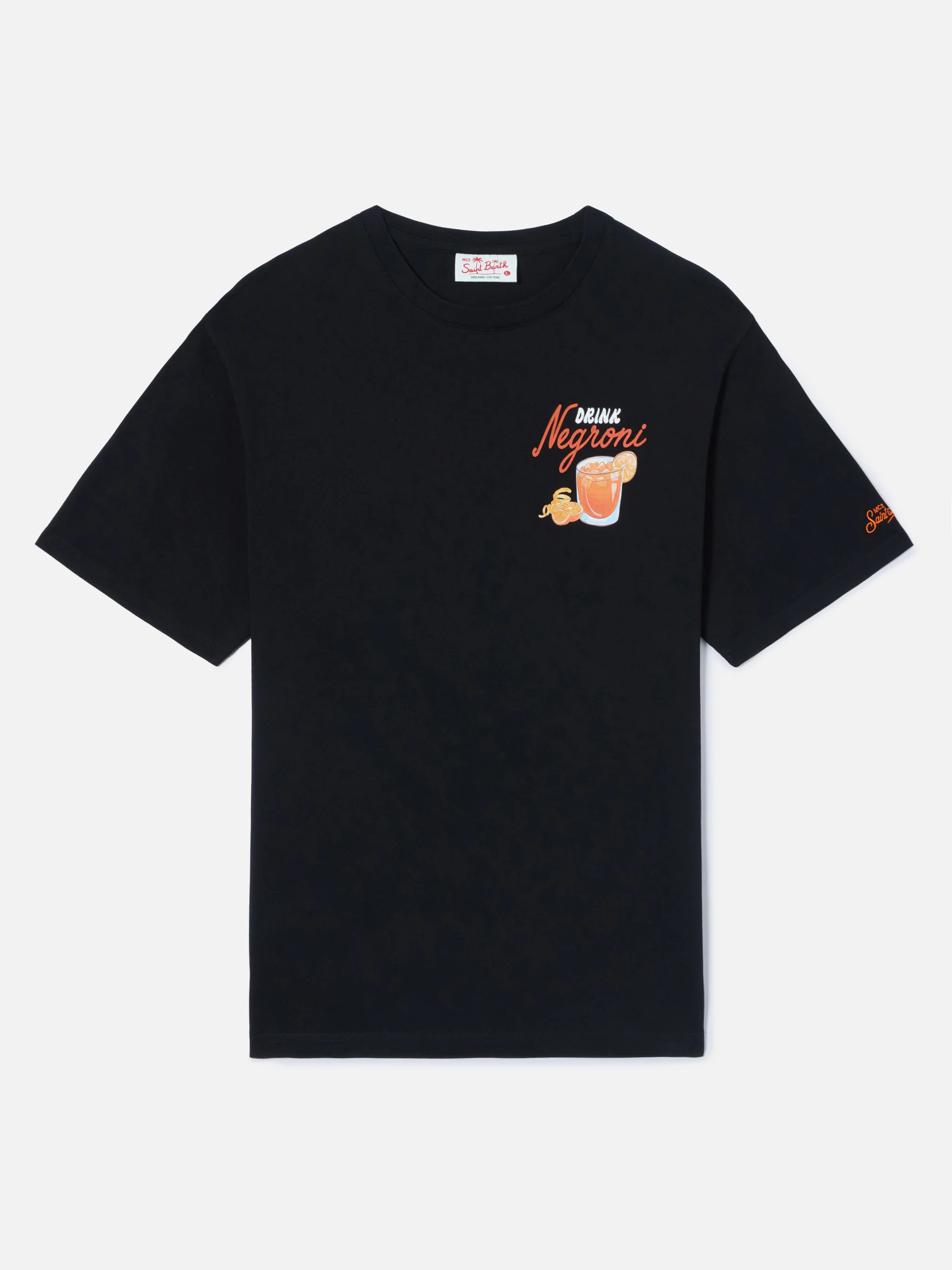 Black Portland t-shirt with Negroni Drink illustration - Image 5