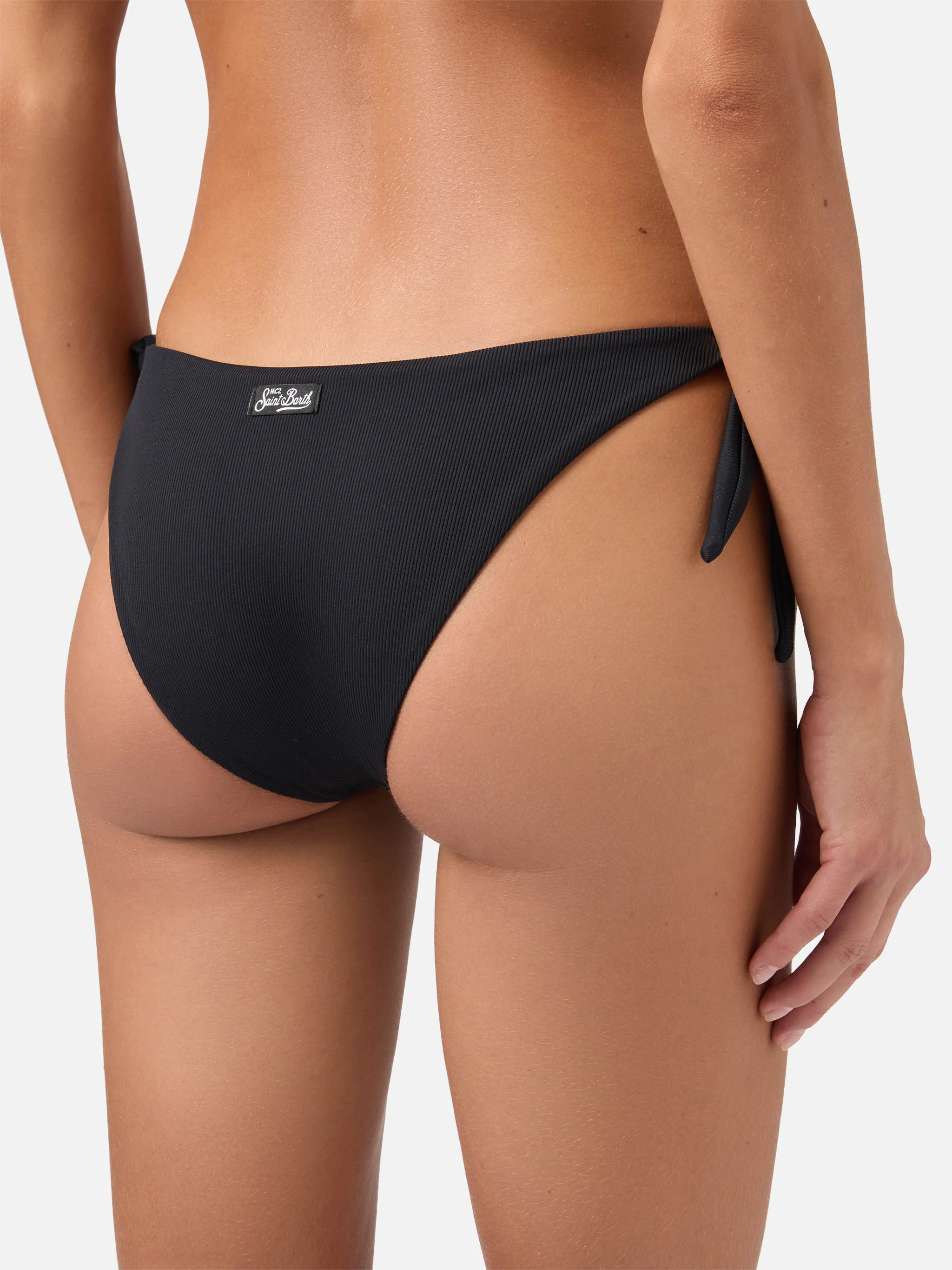 Black ribbed classic swim briefs Yali - Image 2