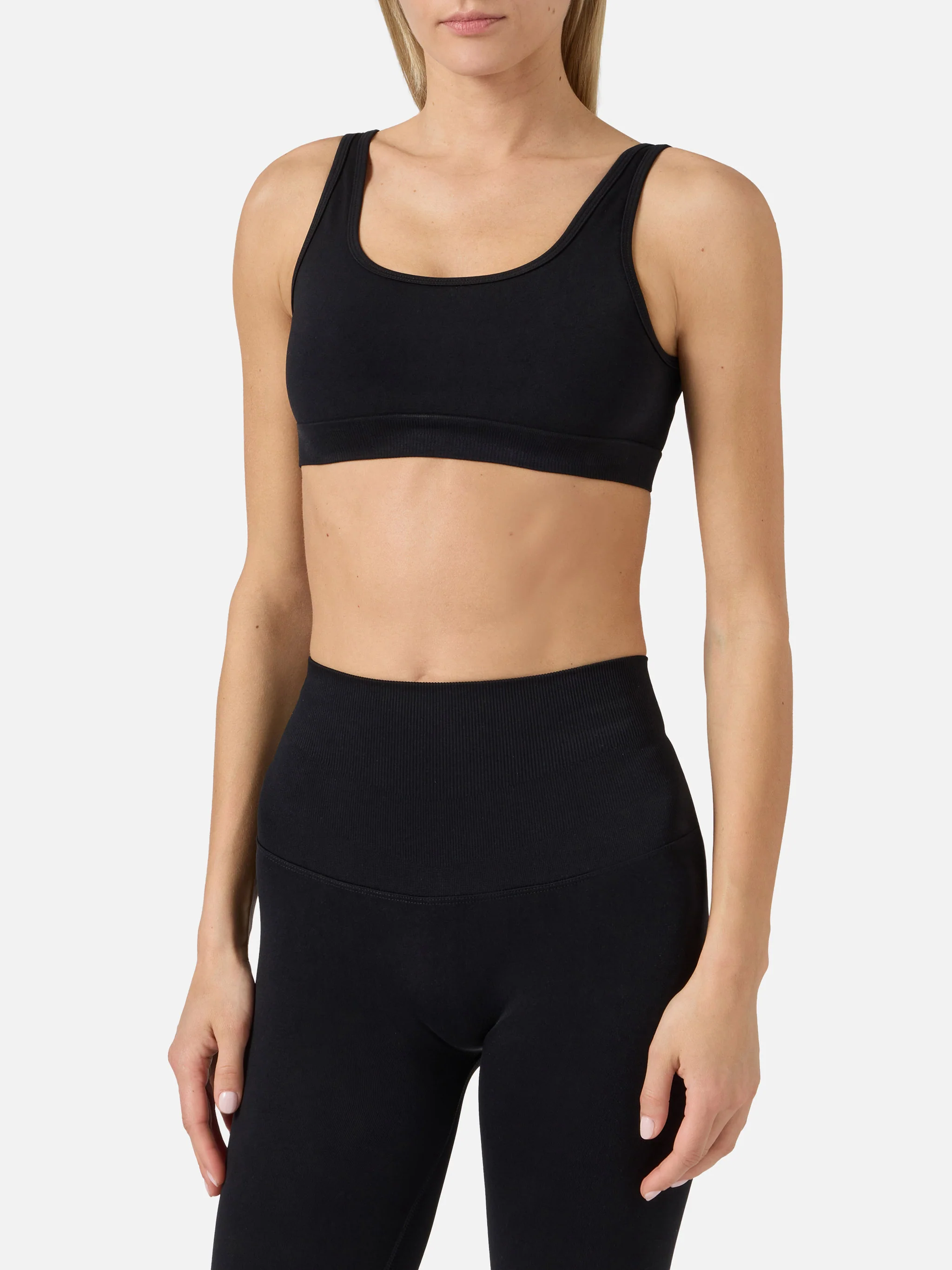 Black stretch technical fabric Fify sports top - Image 2