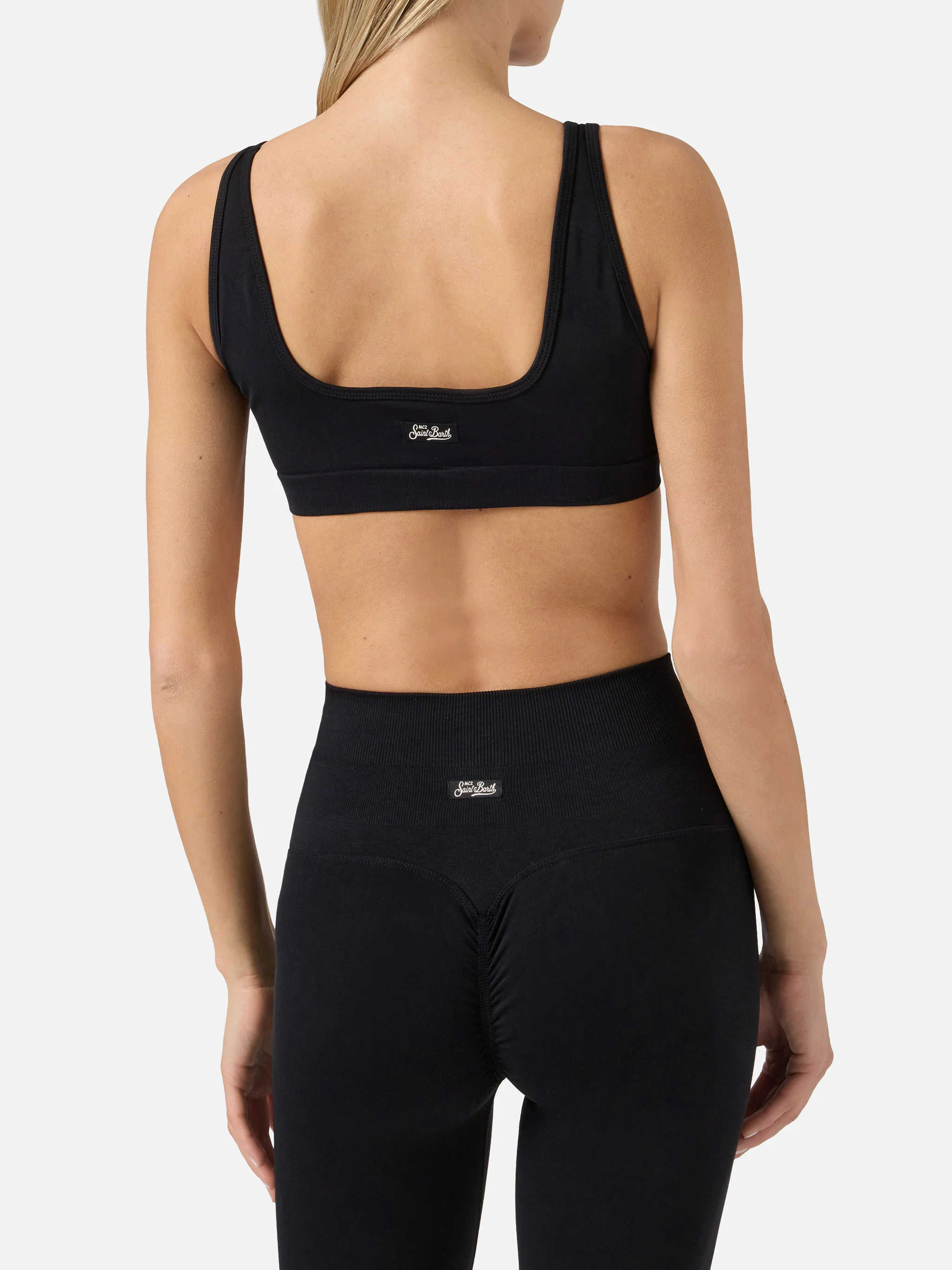 Black stretch technical fabric Fify sports top - Image 4