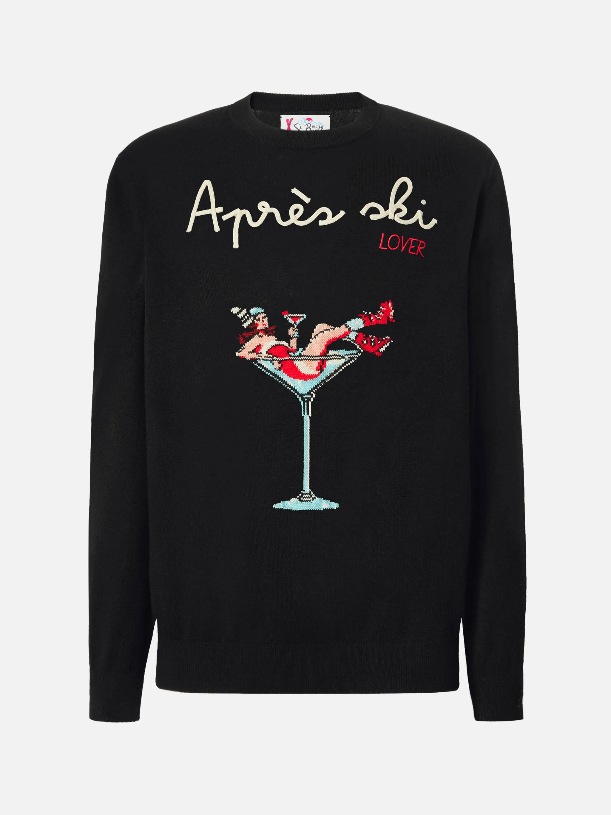 Black sweater Heron with Apres ski lover embroidery - Image 5