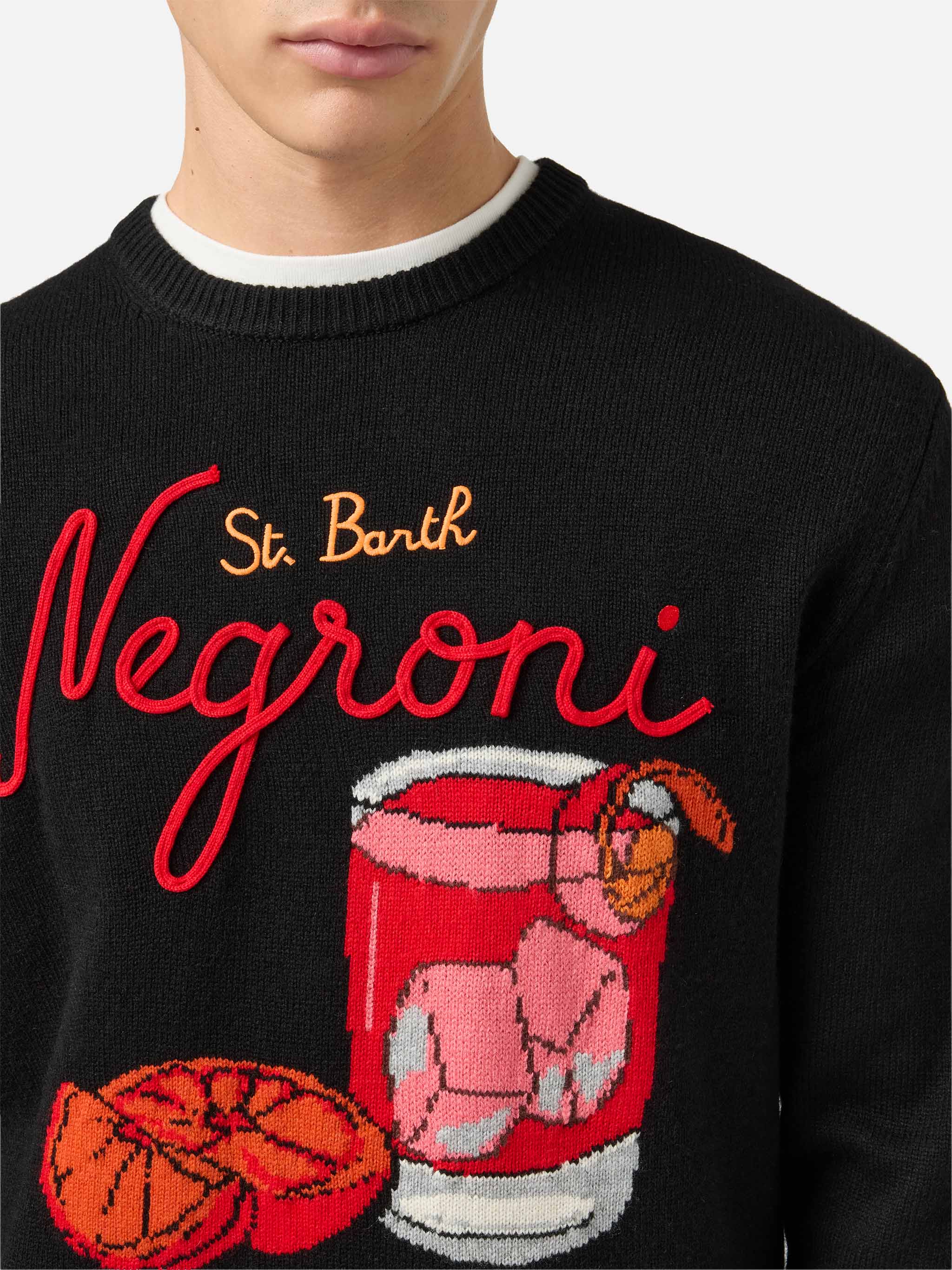 Black sweater Heron with St. Barth Negroni embroidery - Image 2