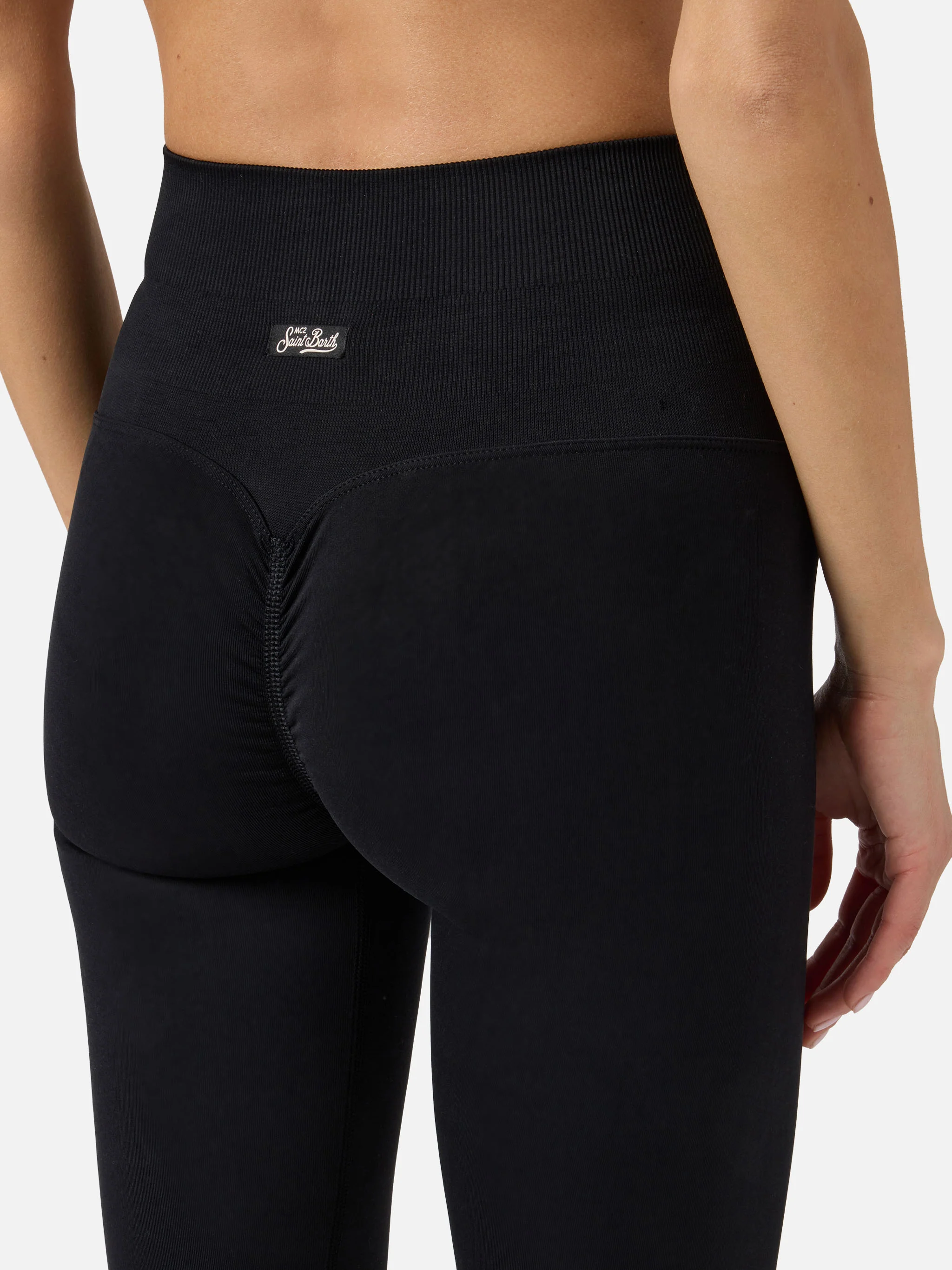 Black Vega technical fabric sports leggings - Image 5