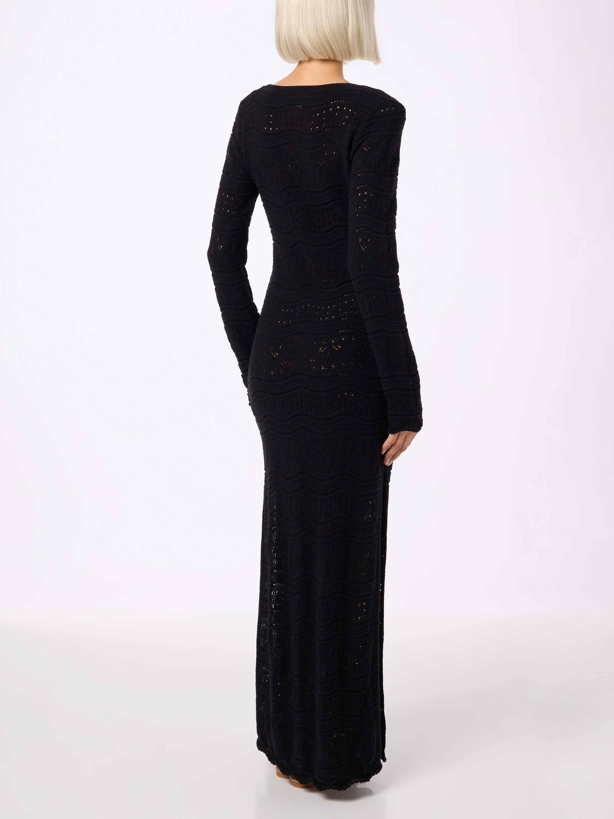 Belly black textured cotton midi dress - Image 2