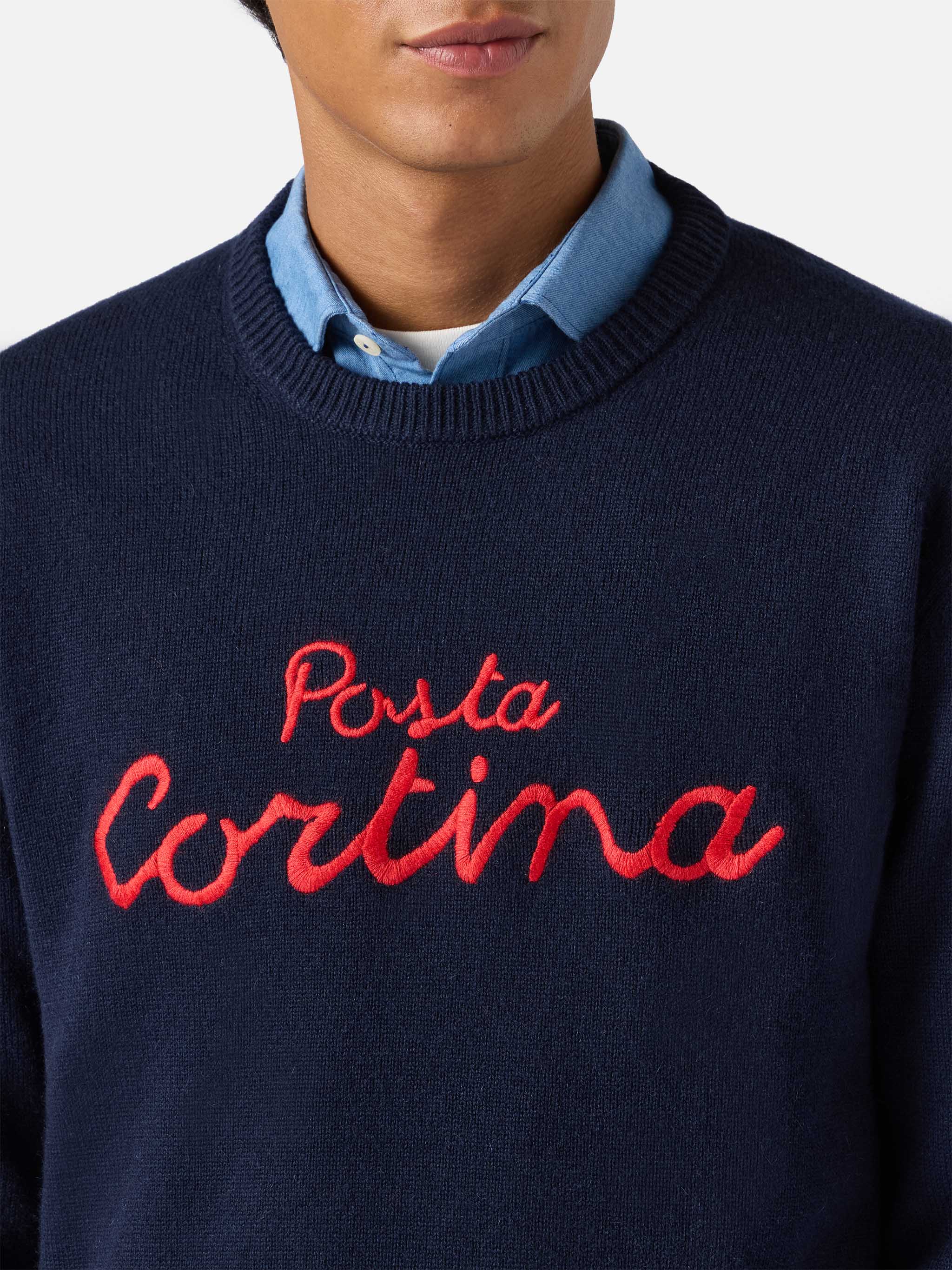 Blended cashmere sweater Heron with Posta Cortina embroidery - Image 2