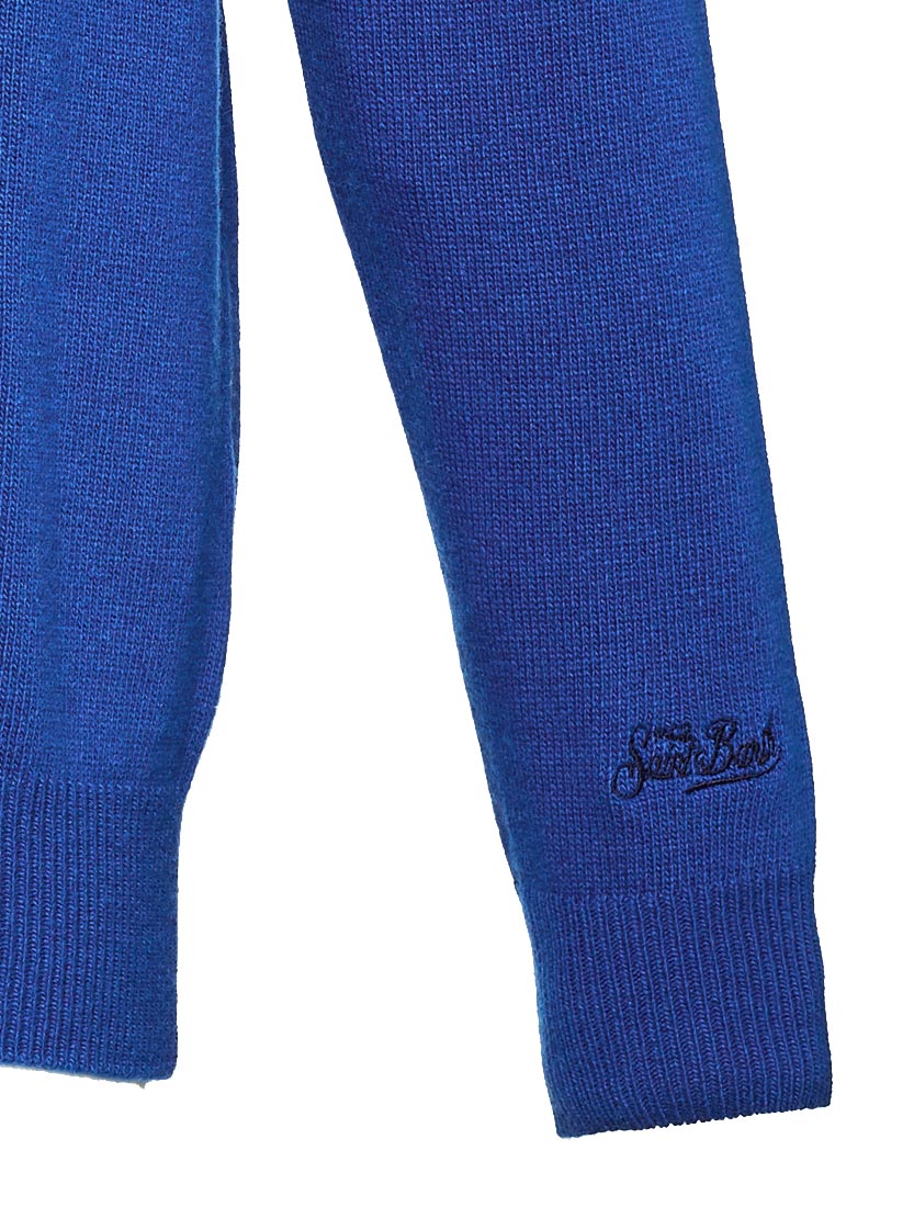 Turtleneck sweater in BLENDED CASHMERE with patch - Image 4